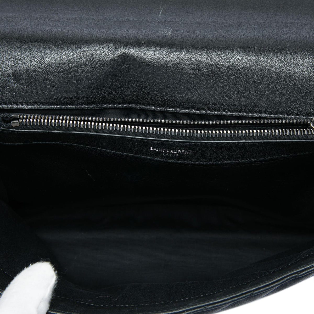 Saint Laurent Large Chevron Sheepskin Monogram College Satchel