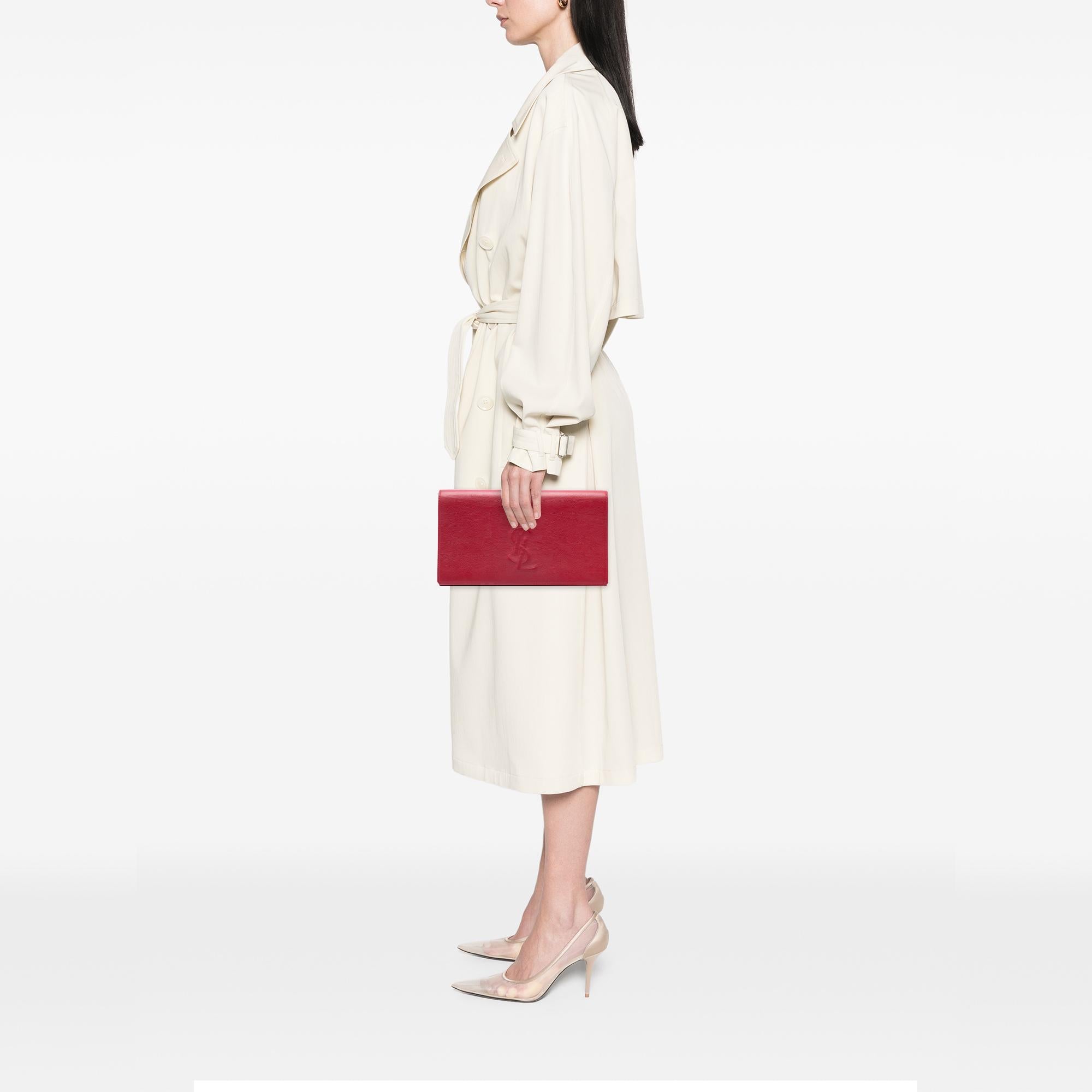 Saint Laurent Large Leather Belle de Jour Clutch