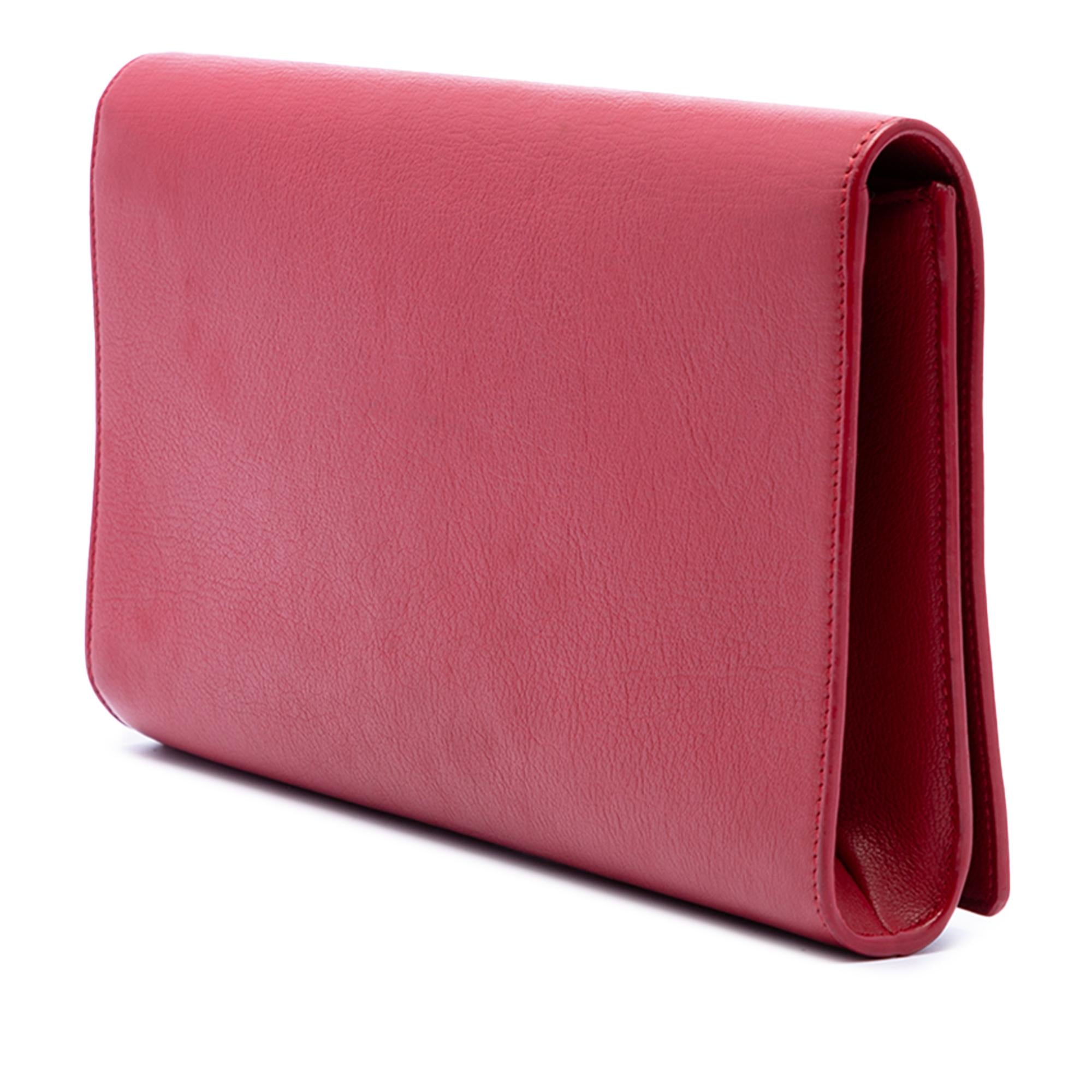 Saint Laurent Large Leather Belle de Jour Clutch