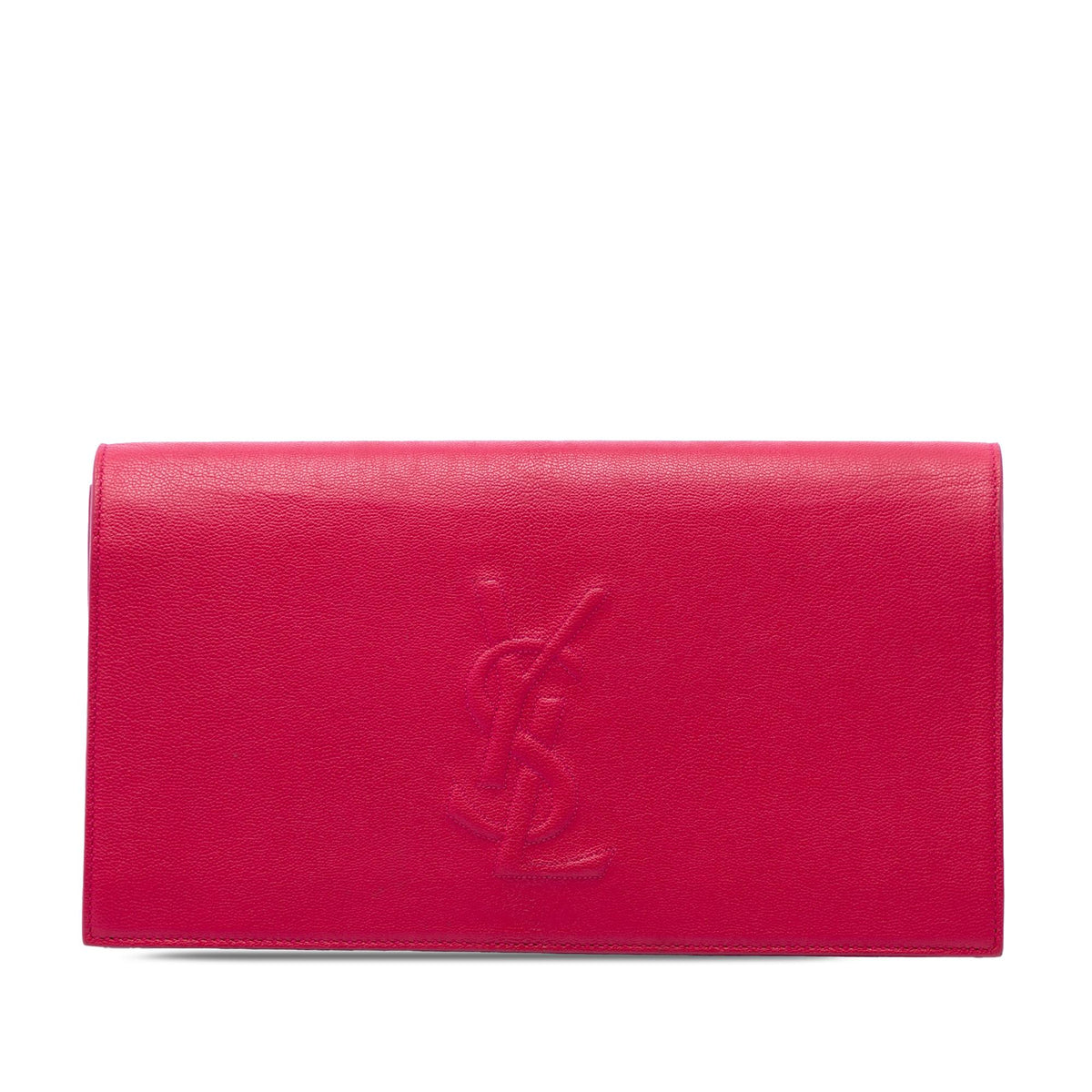 Saint Laurent Large Leather Monogram Belle De Jour Clutch
