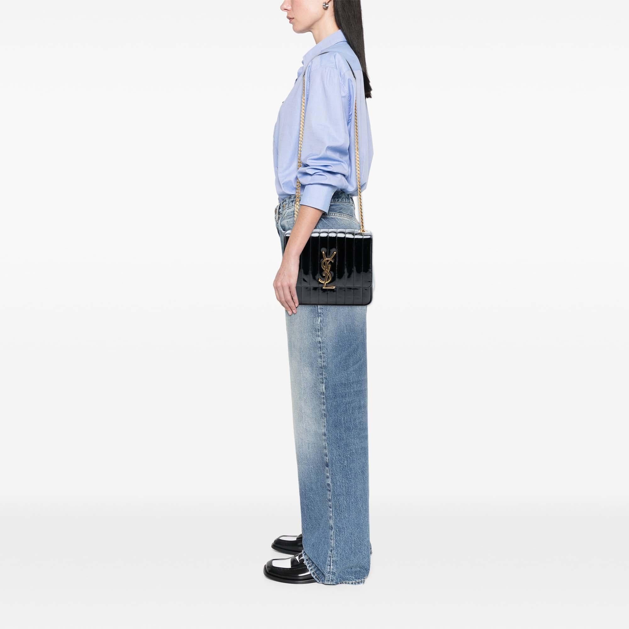 Saint Laurent Large Patent Vicky Crossbody