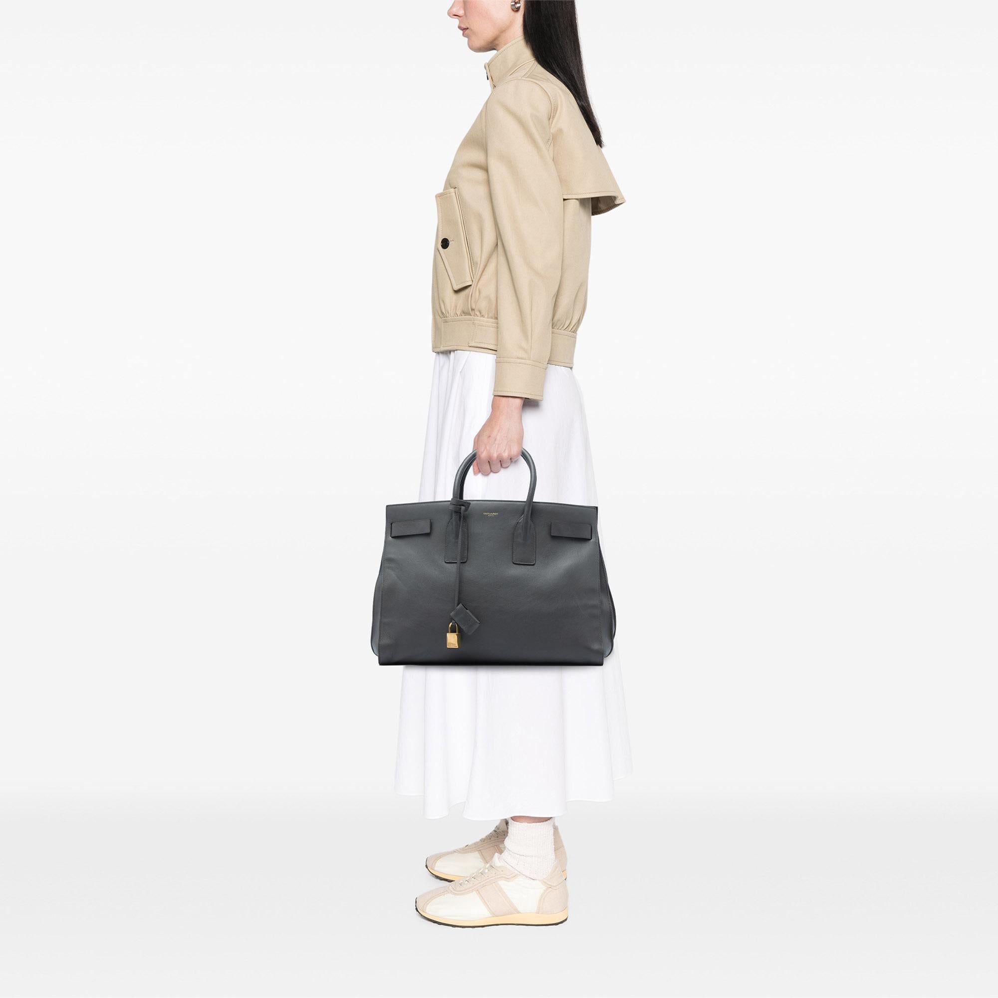 Saint Laurent Large Smooth Calfskin Sac De Jour Tote