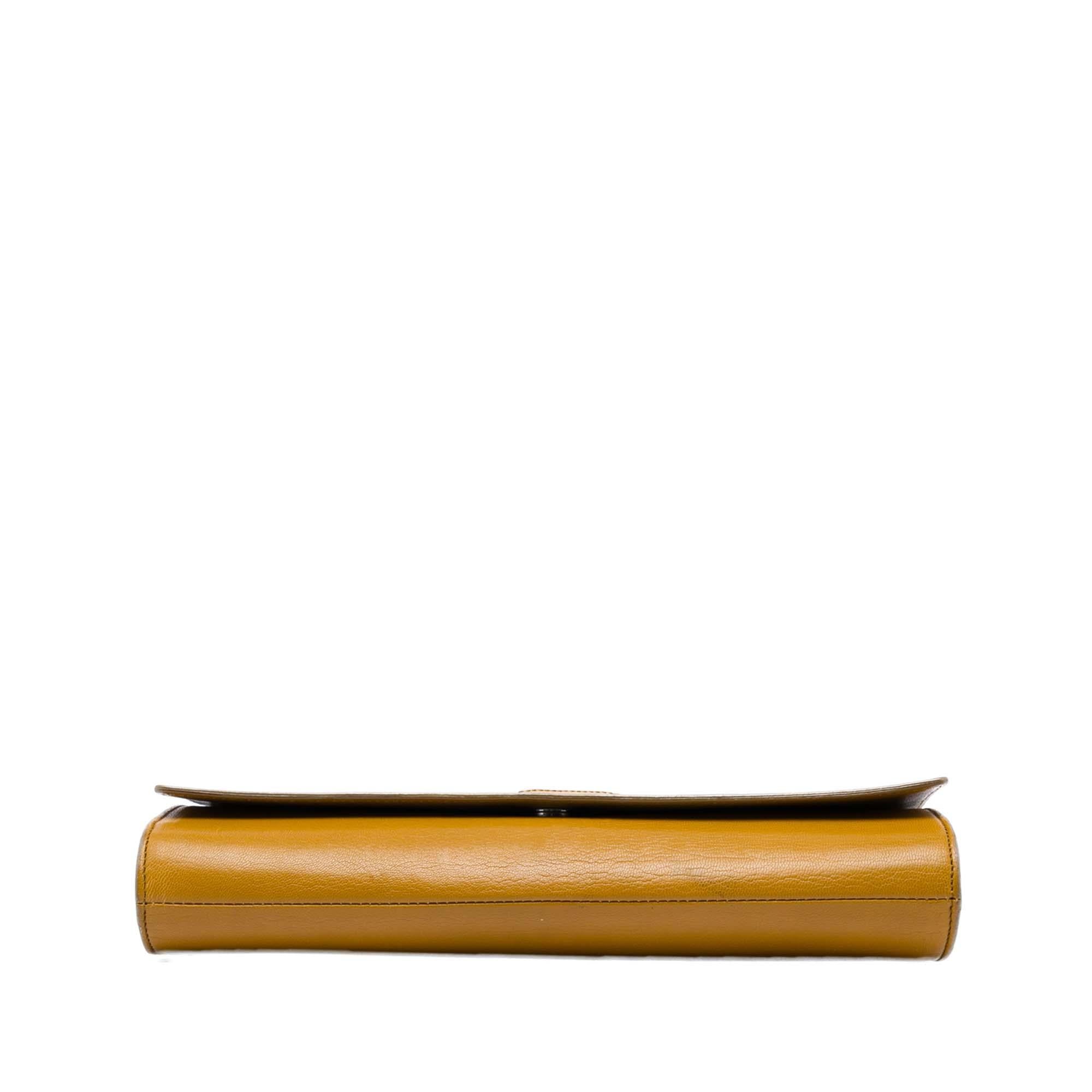 Saint Laurent Large Textured Calfskin Monogram Belle De Jour Clutch