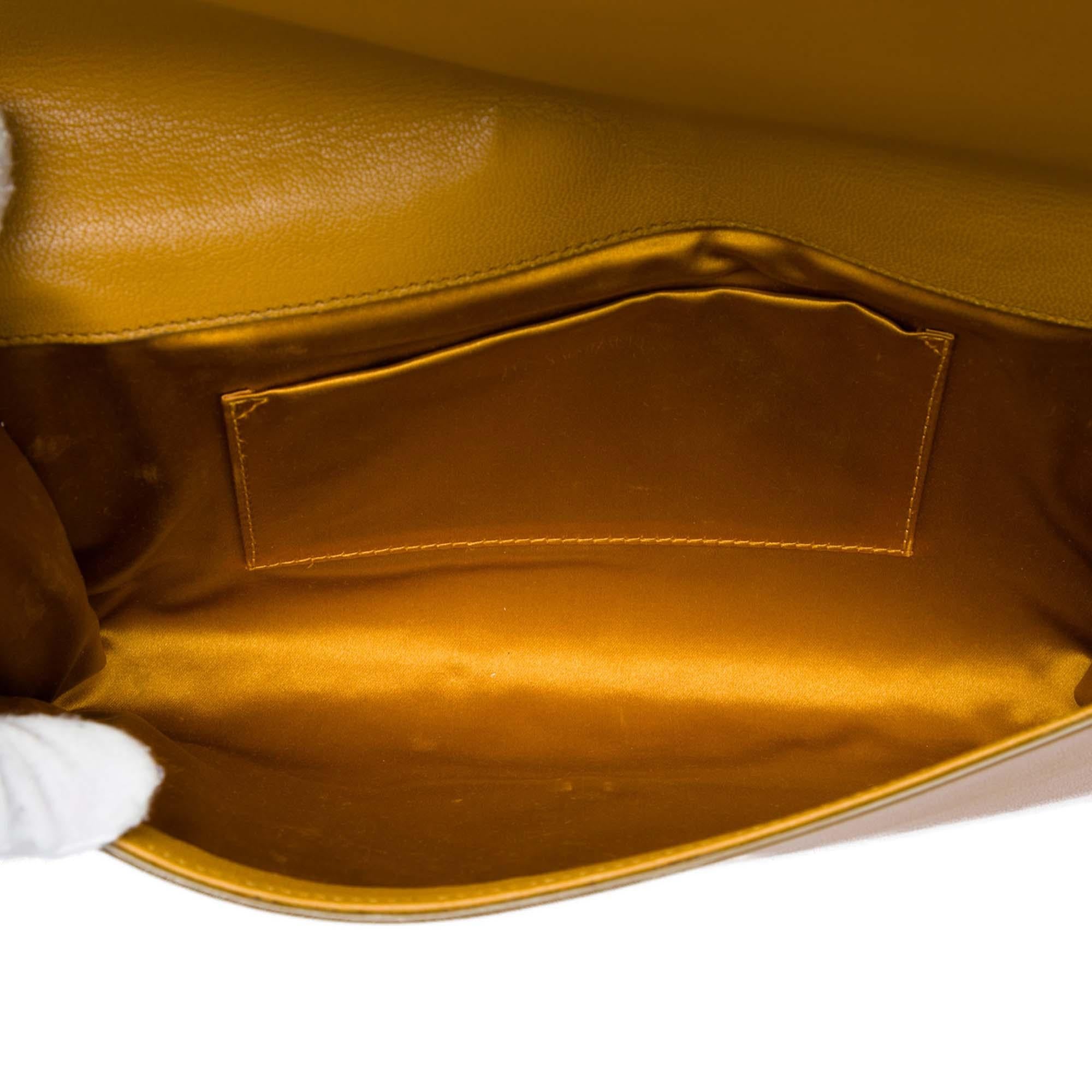 Saint Laurent Large Textured Calfskin Monogram Belle De Jour Clutch