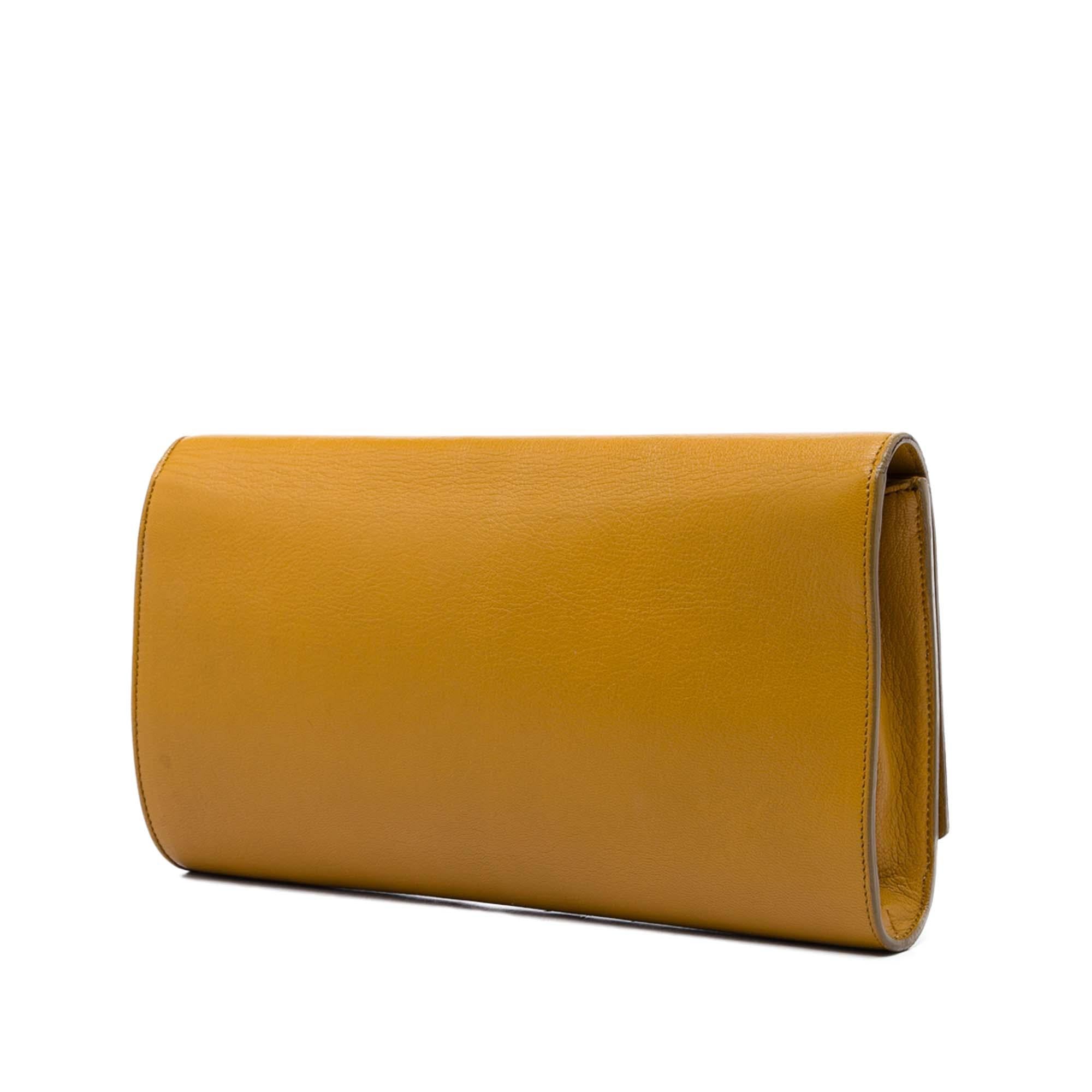 Saint Laurent Large Textured Calfskin Monogram Belle De Jour Clutch