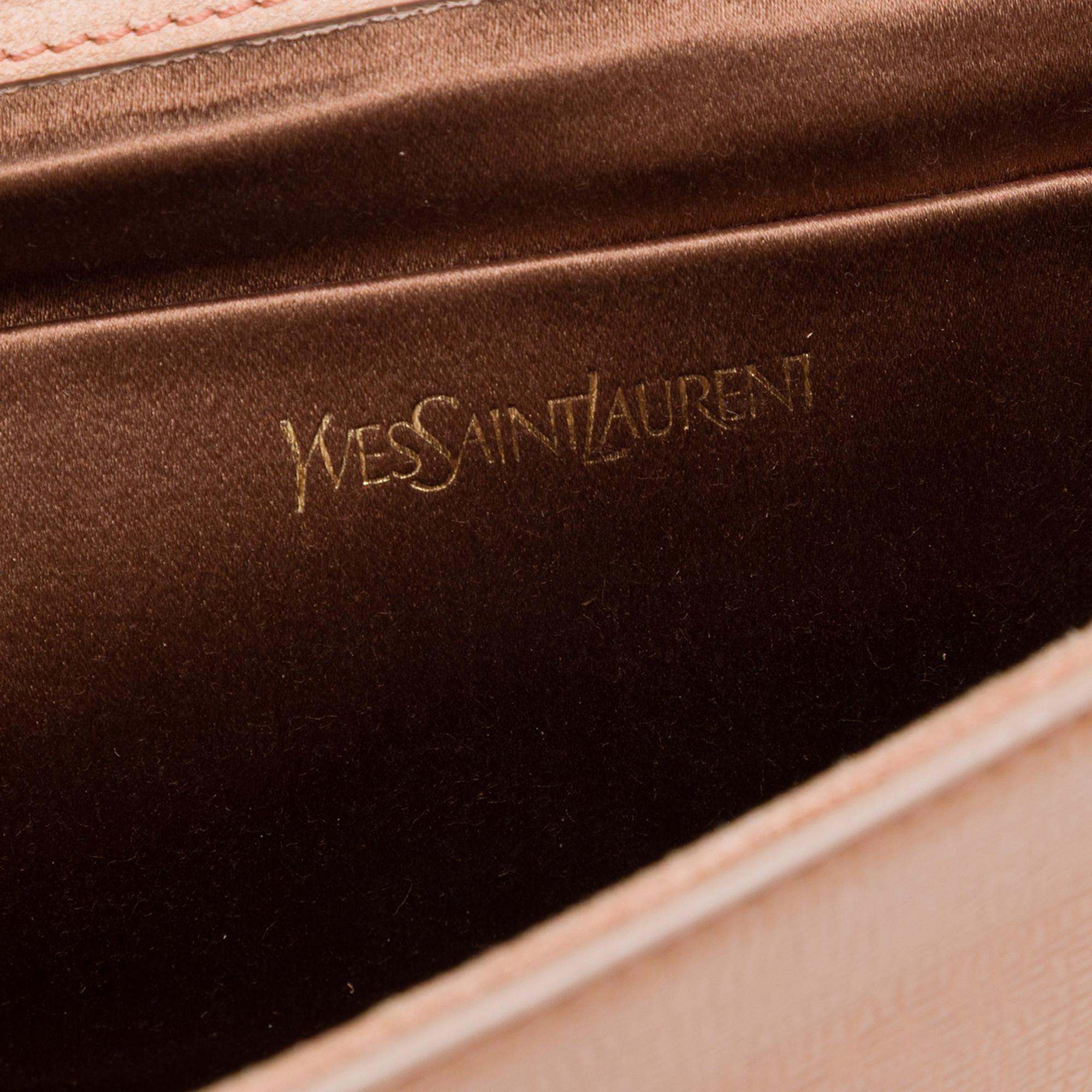 Saint Laurent Large Textured Patent Monogram Belle De Jour Clutch