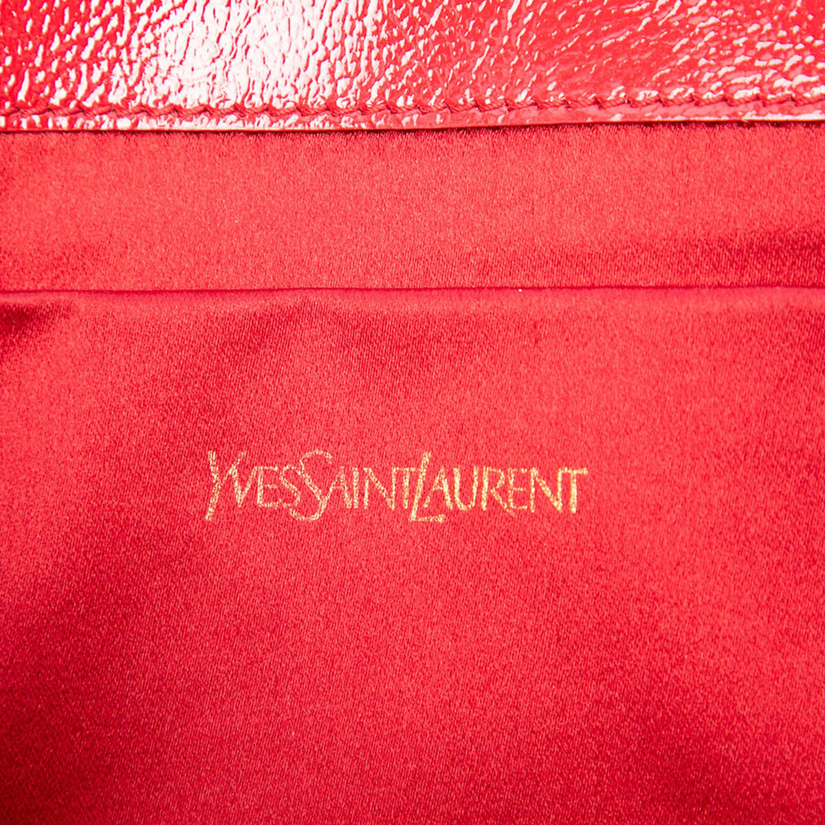 Saint Laurent Large Textured Patent Monogram Belle De Jour Clutch