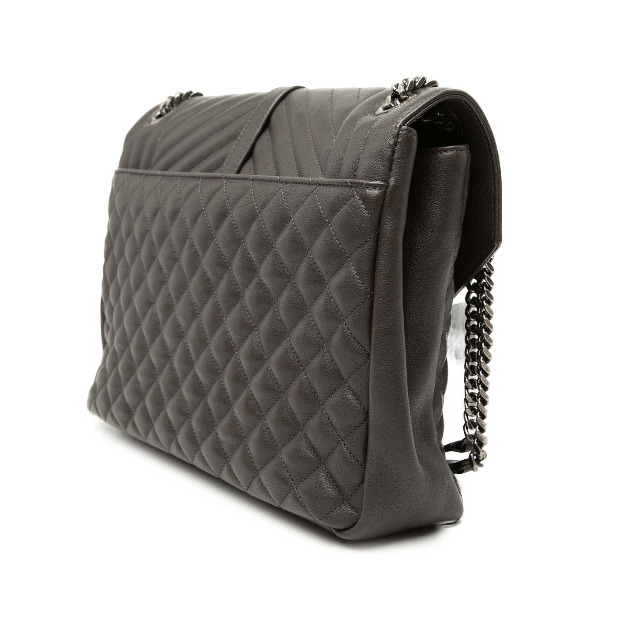 Saint Laurent Large Triquilt Sheepskin Monogram College Bag