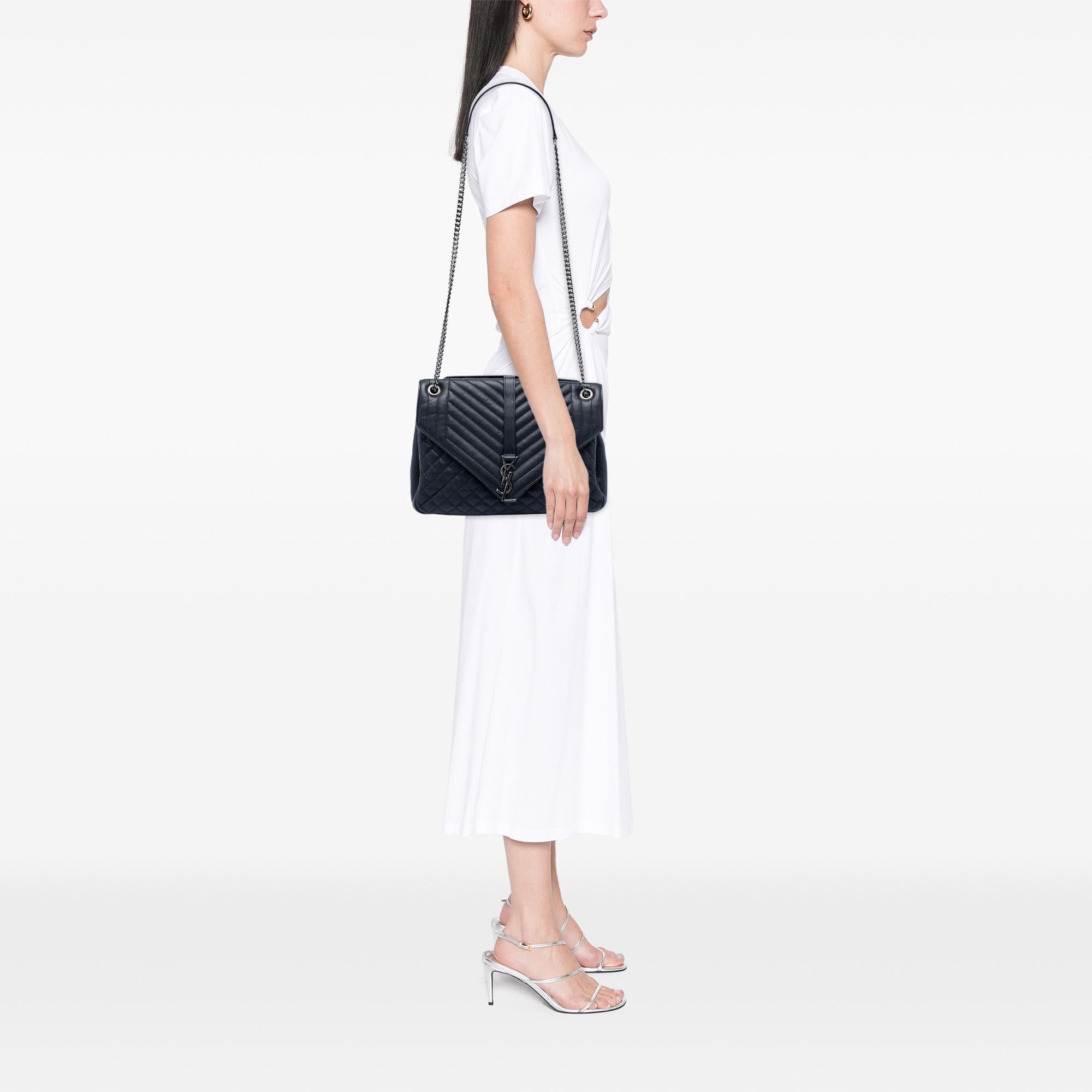 Saint Laurent Large Triquilt Sheepskin Monogram College Bag