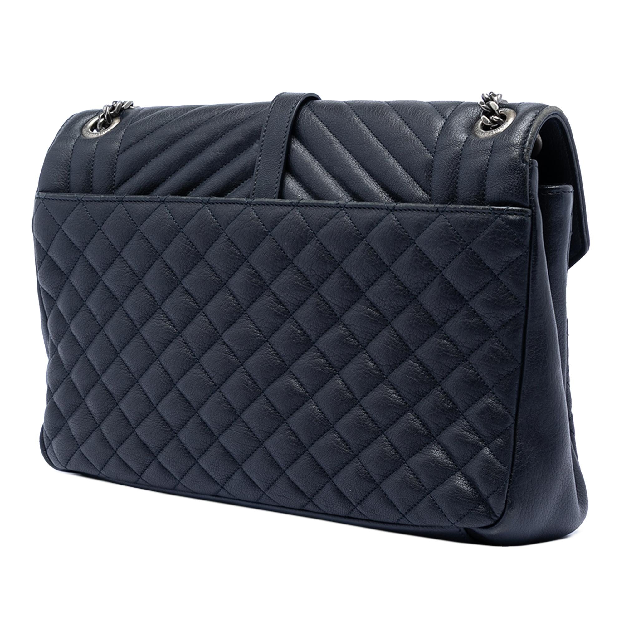 Saint Laurent Large Triquilt Sheepskin Monogram College Bag