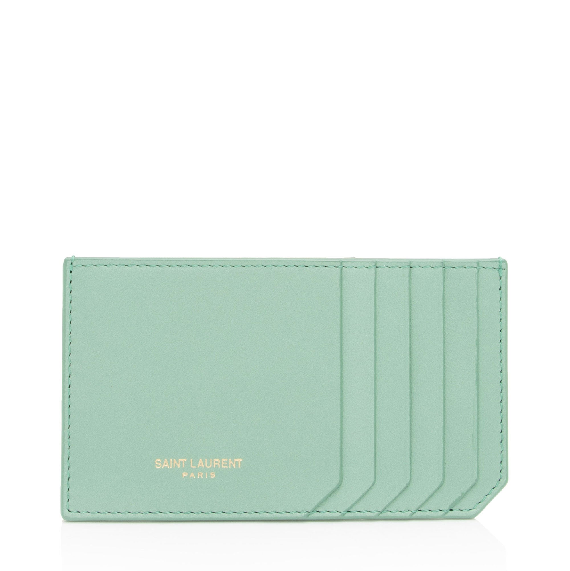 Saint Laurent Leather Card Case (SHF-by2WGN)
