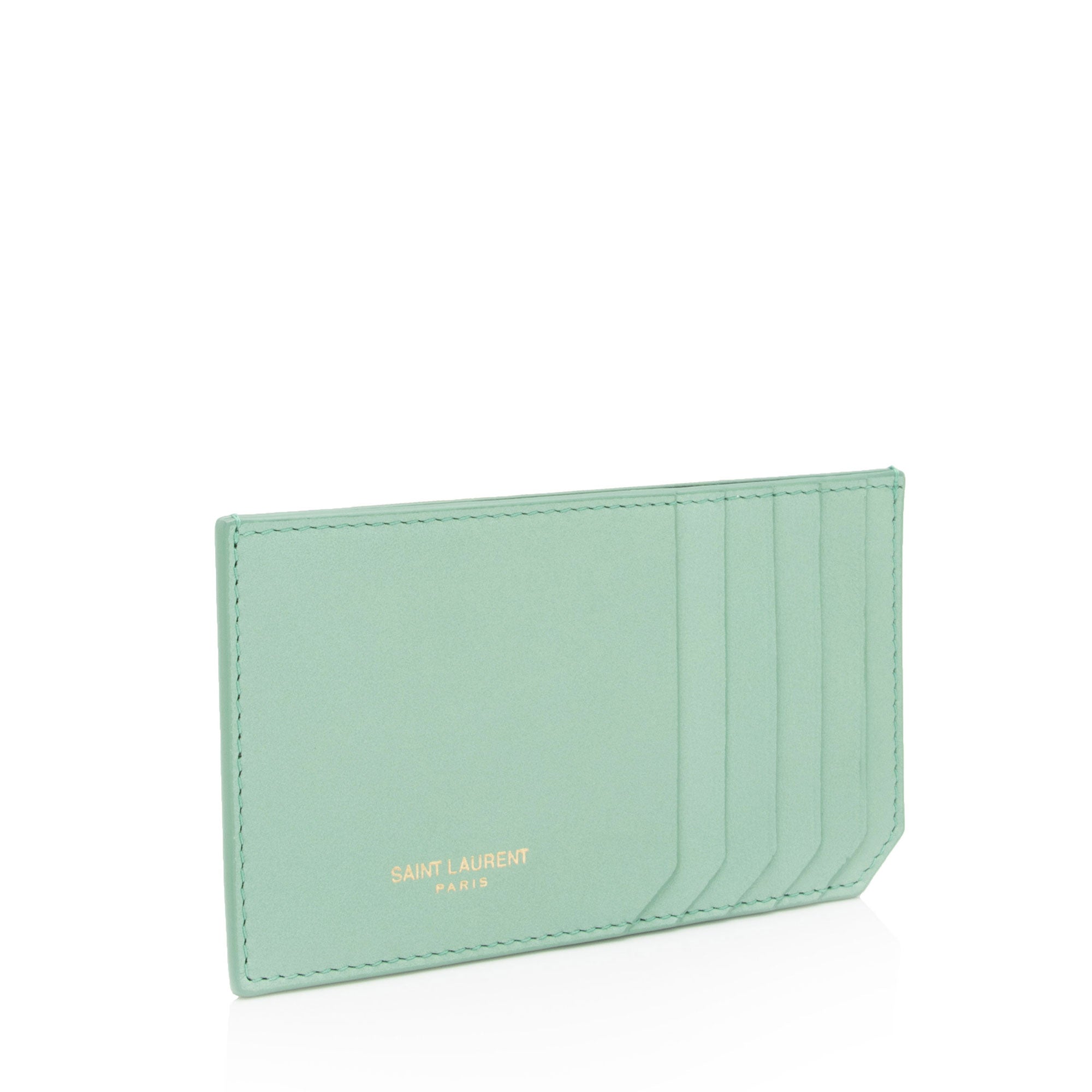 Saint Laurent Leather Card Case (SHF-by2WGN)