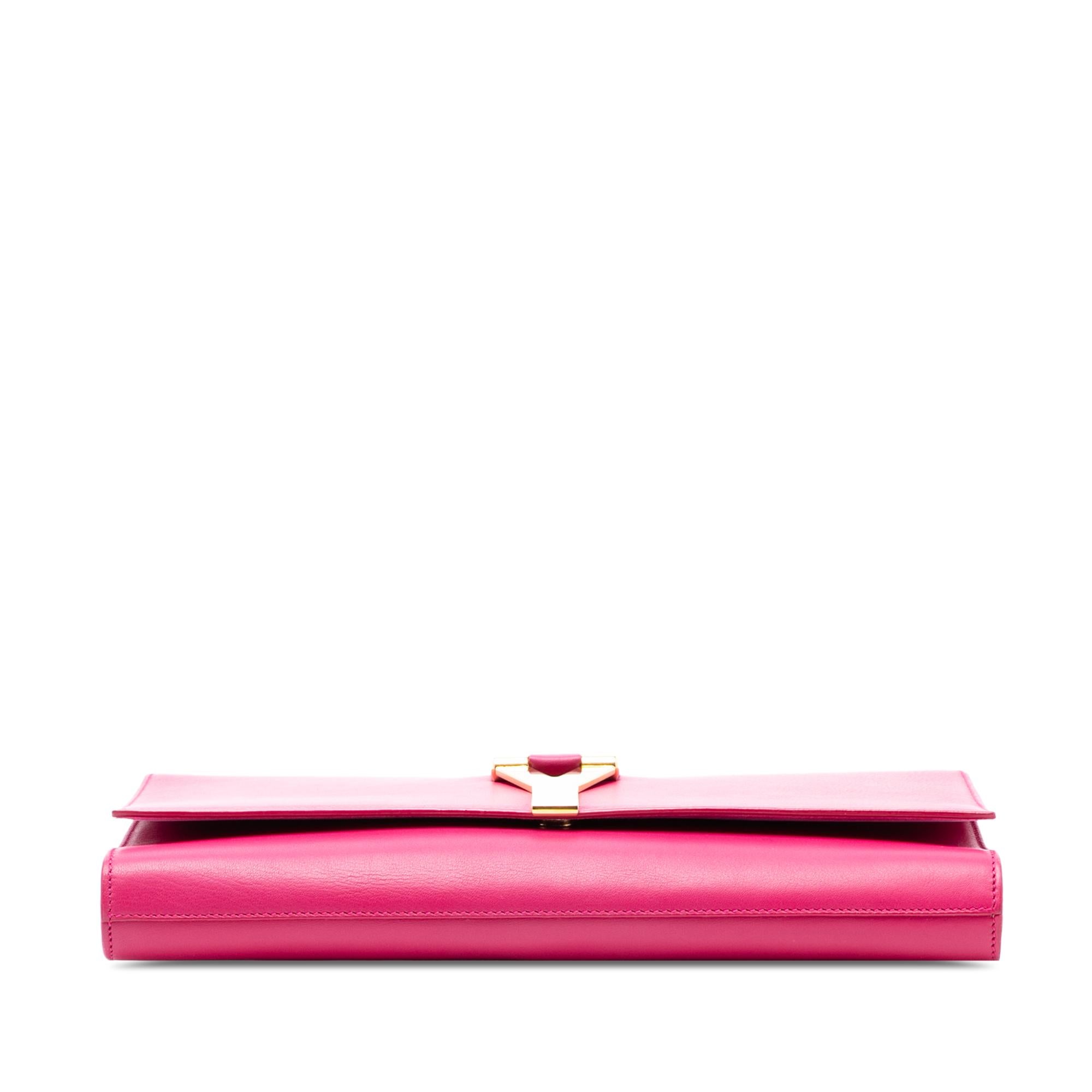 Saint Laurent Leather Chyc Ligne Clutch