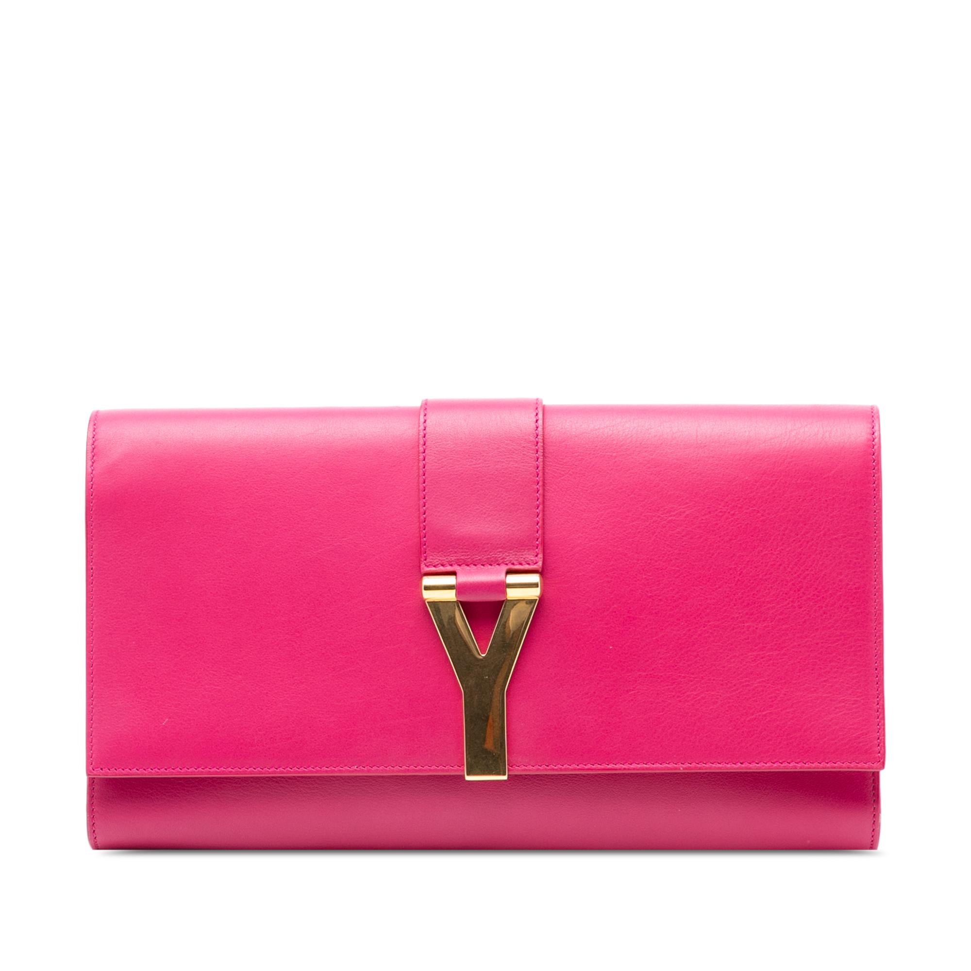 Saint Laurent Leather Chyc Ligne Clutch