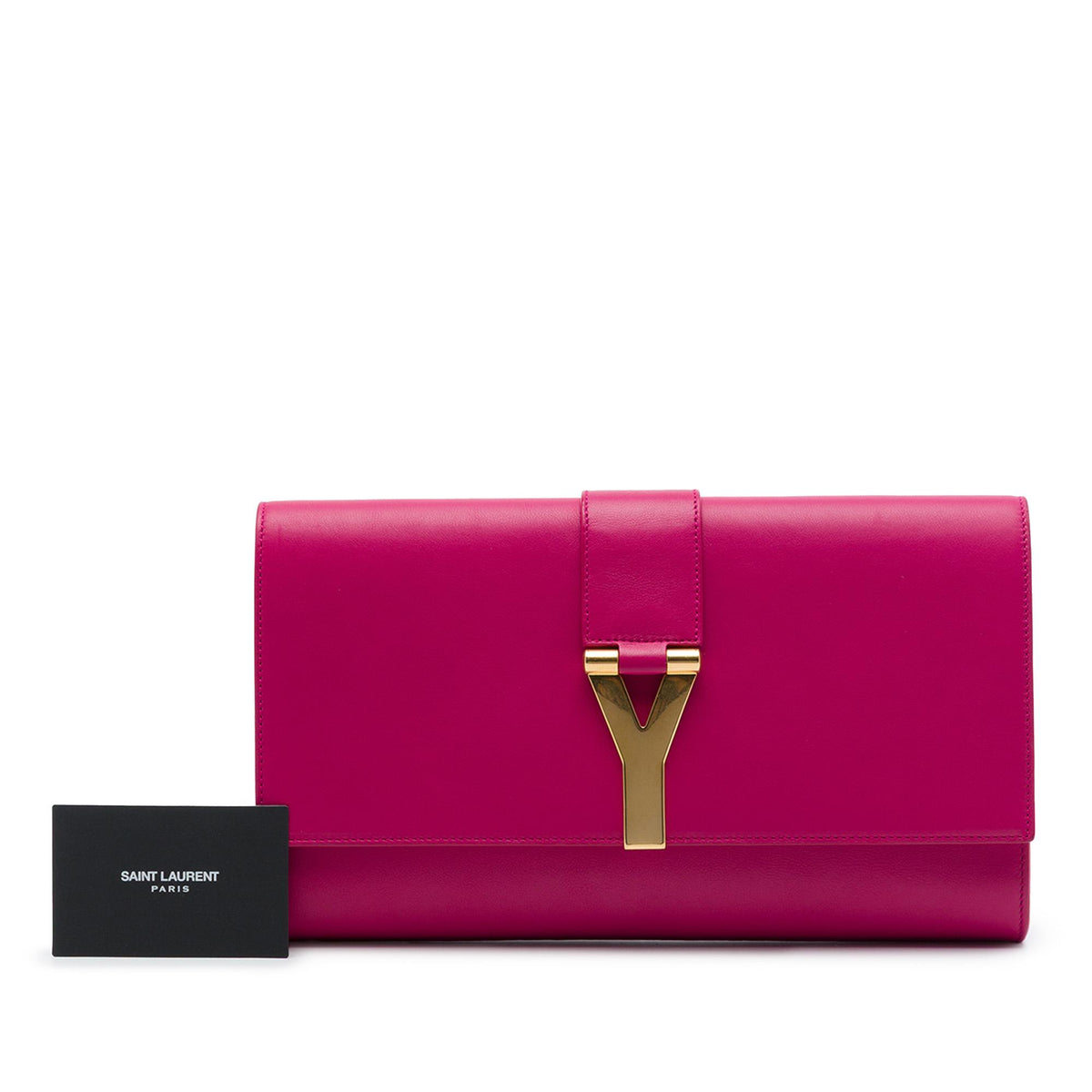 Saint Laurent Leather Chyc Ligne Clutch