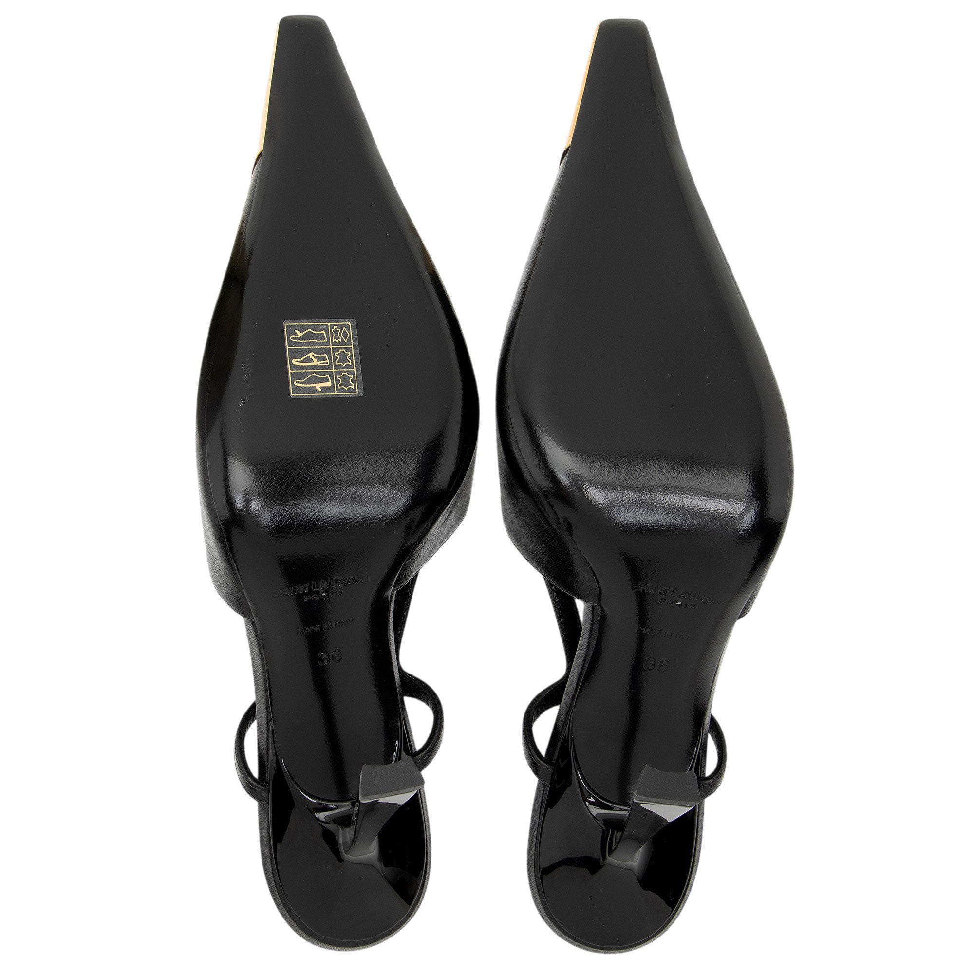 Saint Laurent Leather Jeanne Slingback Pumps - Size 6 / 36