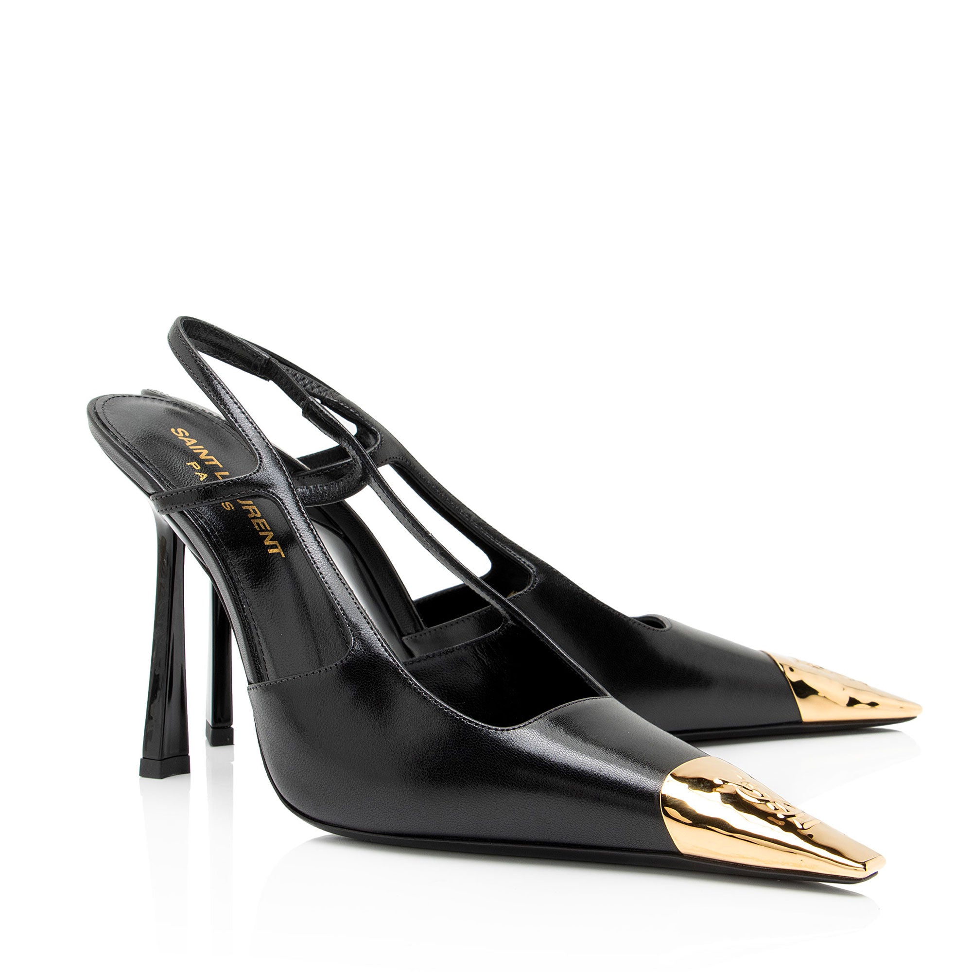 Saint Laurent Leather Jeanne Slingback Pumps - Size 6 / 36