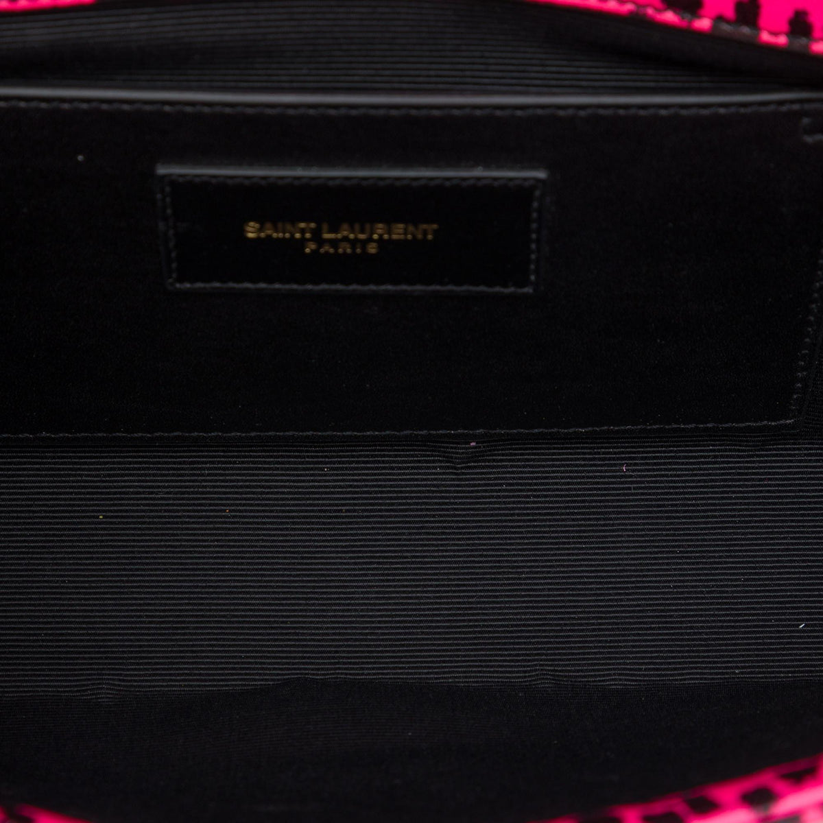 Saint Laurent Leather Leopard Print Monogram Cassandre Clutch