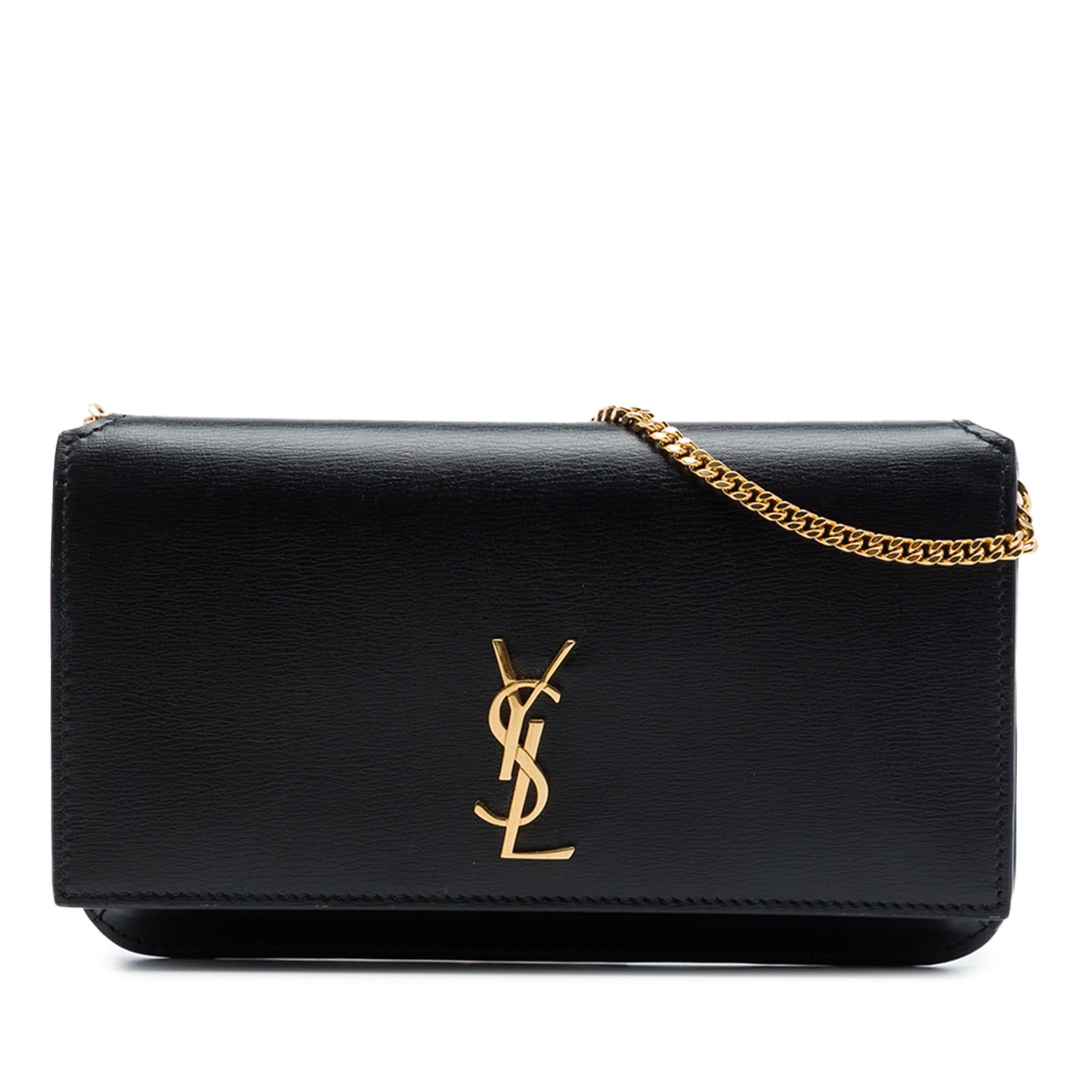 Saint Laurent Leather Monogram Kate Wallet On Chain
