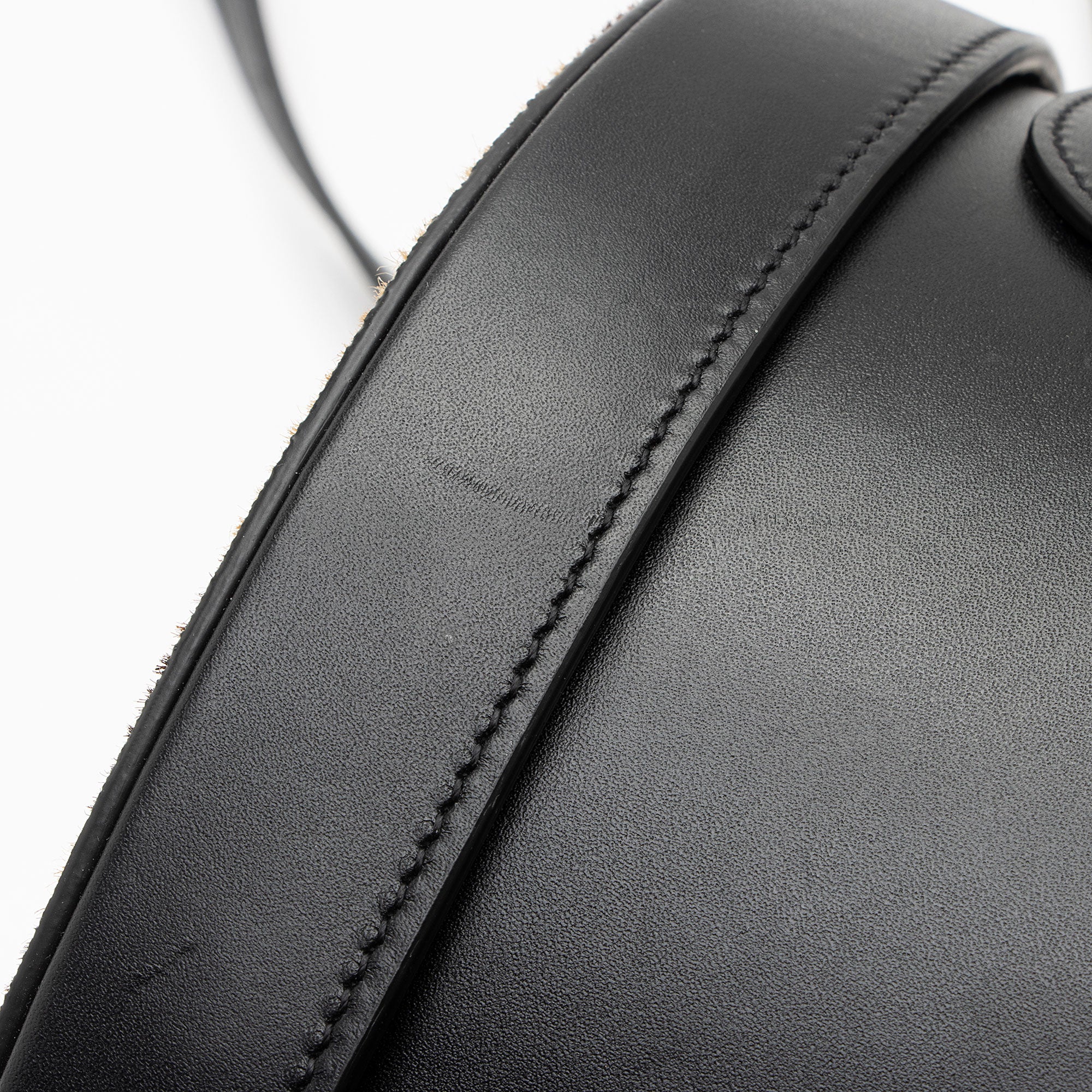 Saint Laurent Leather Ponyhair Leopard Print Mica Hatbox Small Crossbody