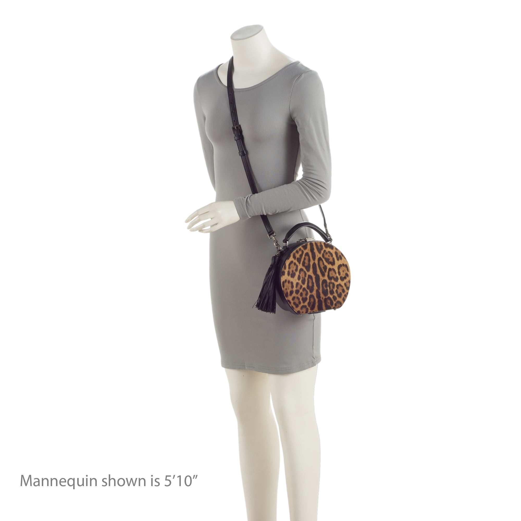 Saint Laurent Leather Ponyhair Leopard Print Mica Hatbox Small Crossbody