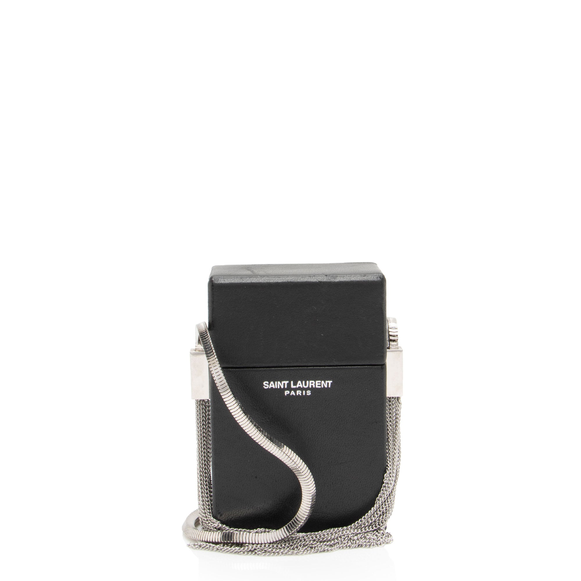 Saint Laurent Leather Smoking Box Crossbody Bag (SHF-CnxfOo)