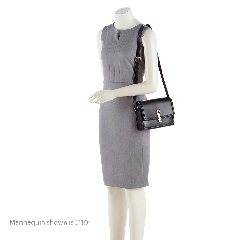 Saint Laurent Calfskin Monogram Solferino Medium Shoulder Bag (SHF-17564)