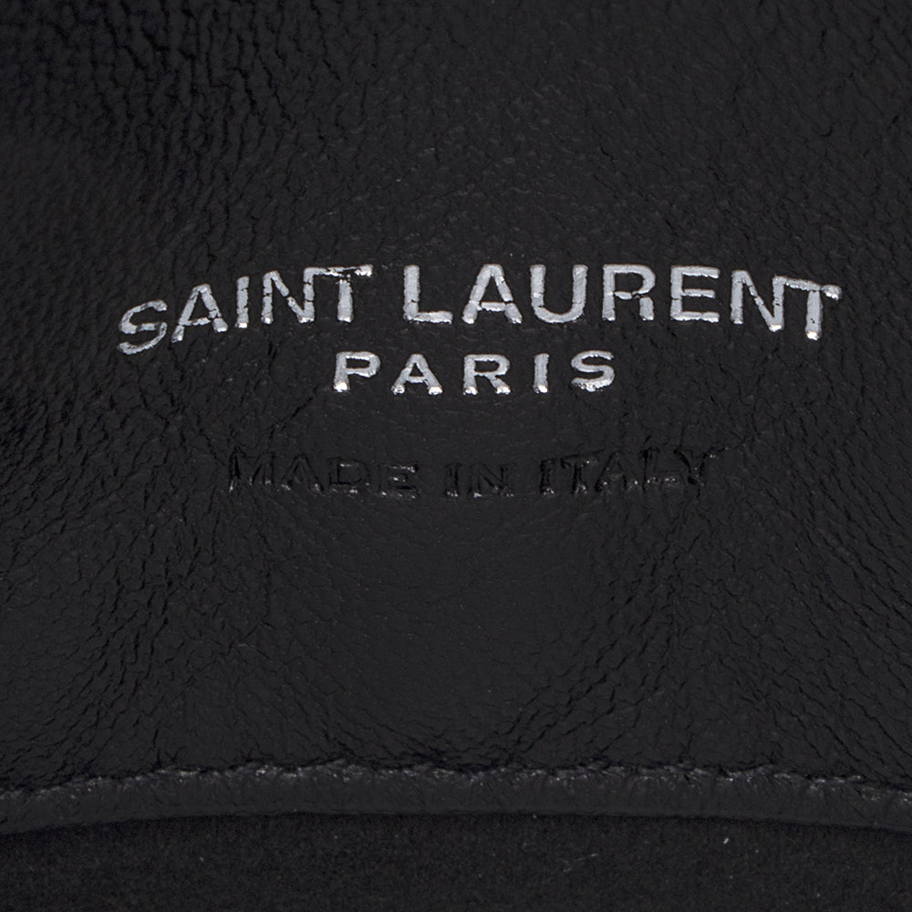 Saint Laurent Leather Logo Teddy Small Bucket Bag