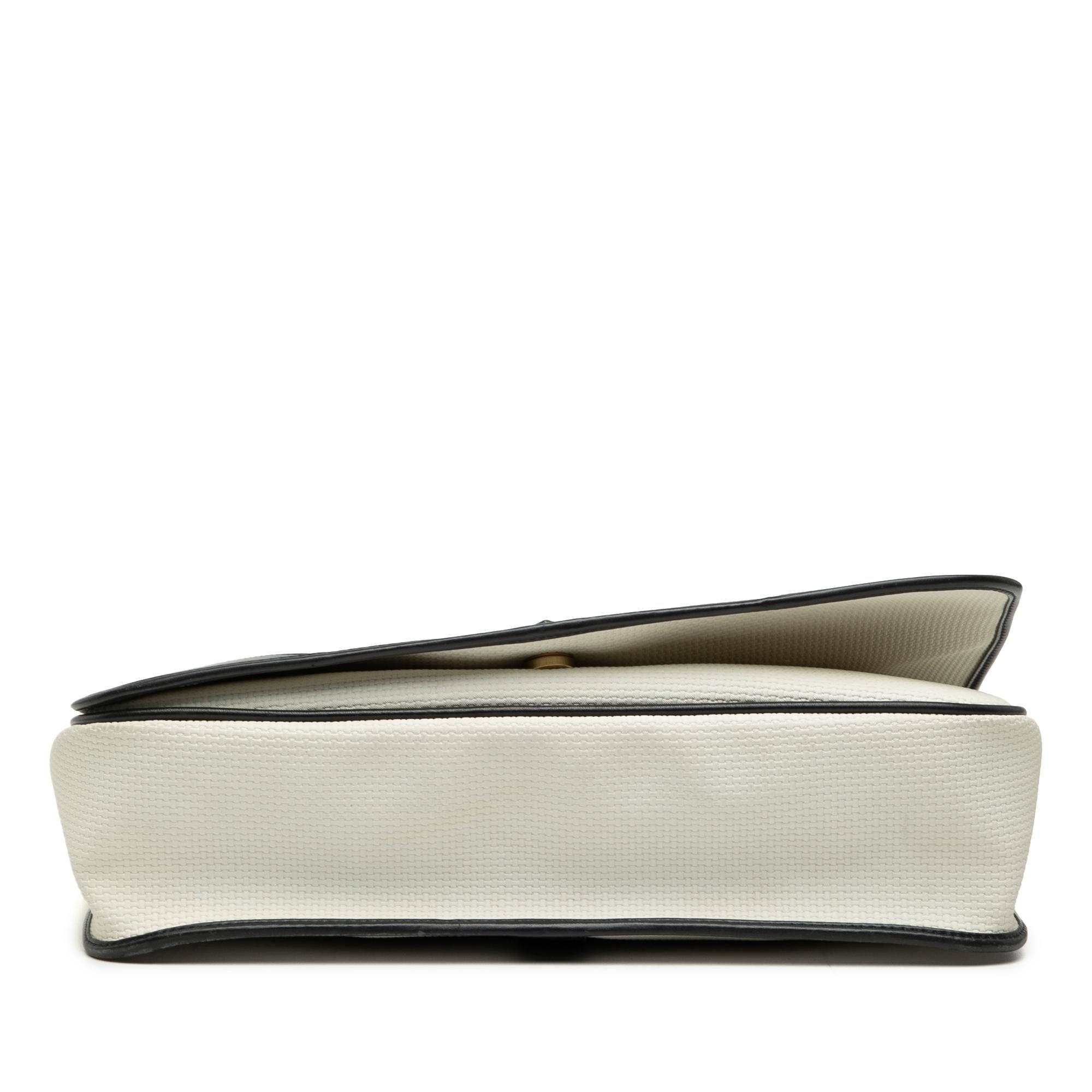 Saint Laurent Leather Trimmed Canvas Messenger Bag