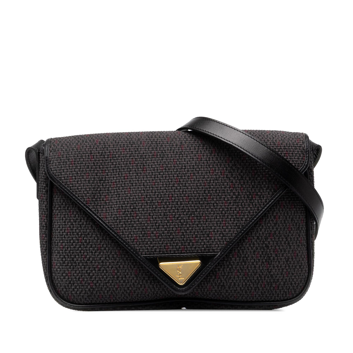 Saint Laurent Leather Trimmed Coated Canvas Crossbody