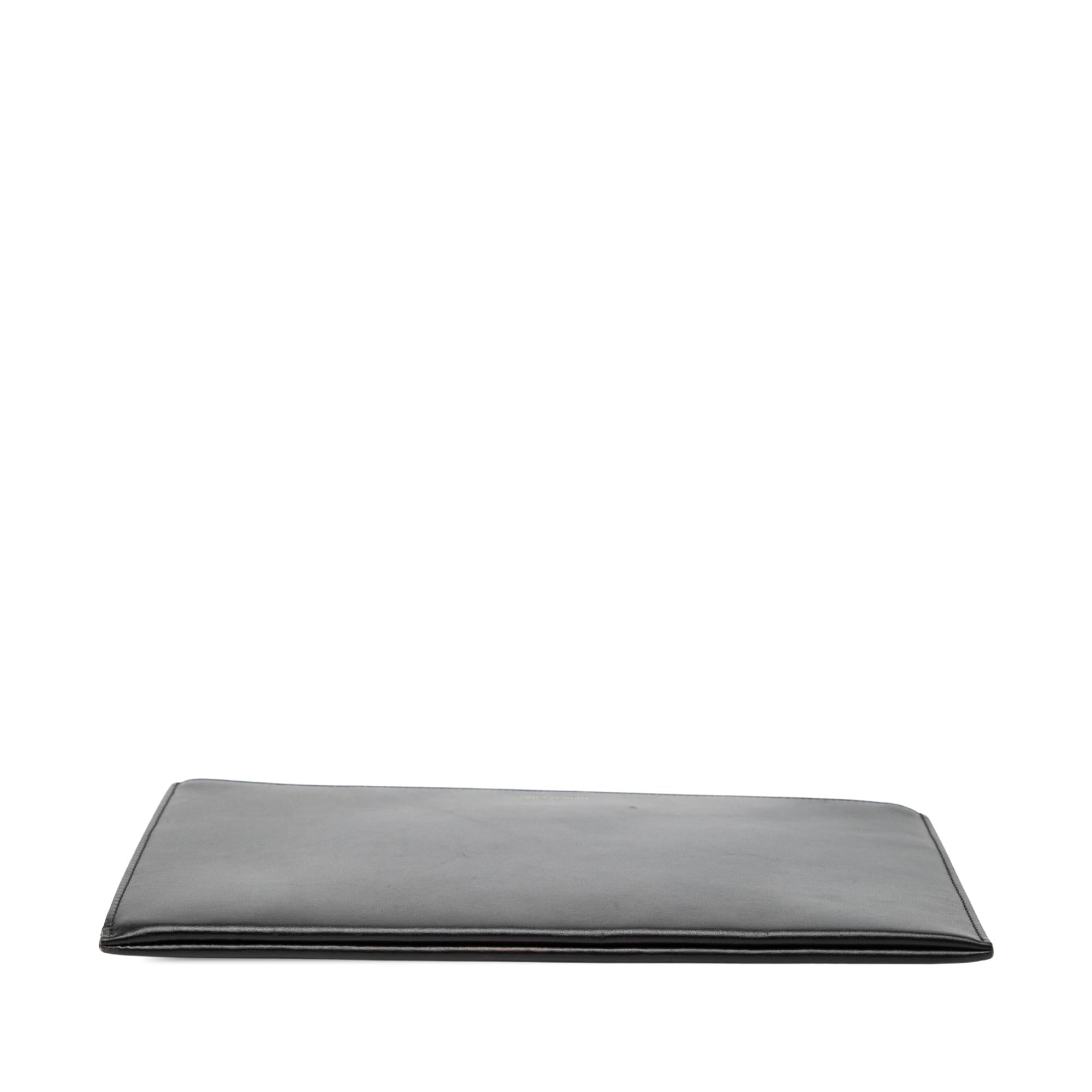 Saint Laurent Leather Zip Clutch