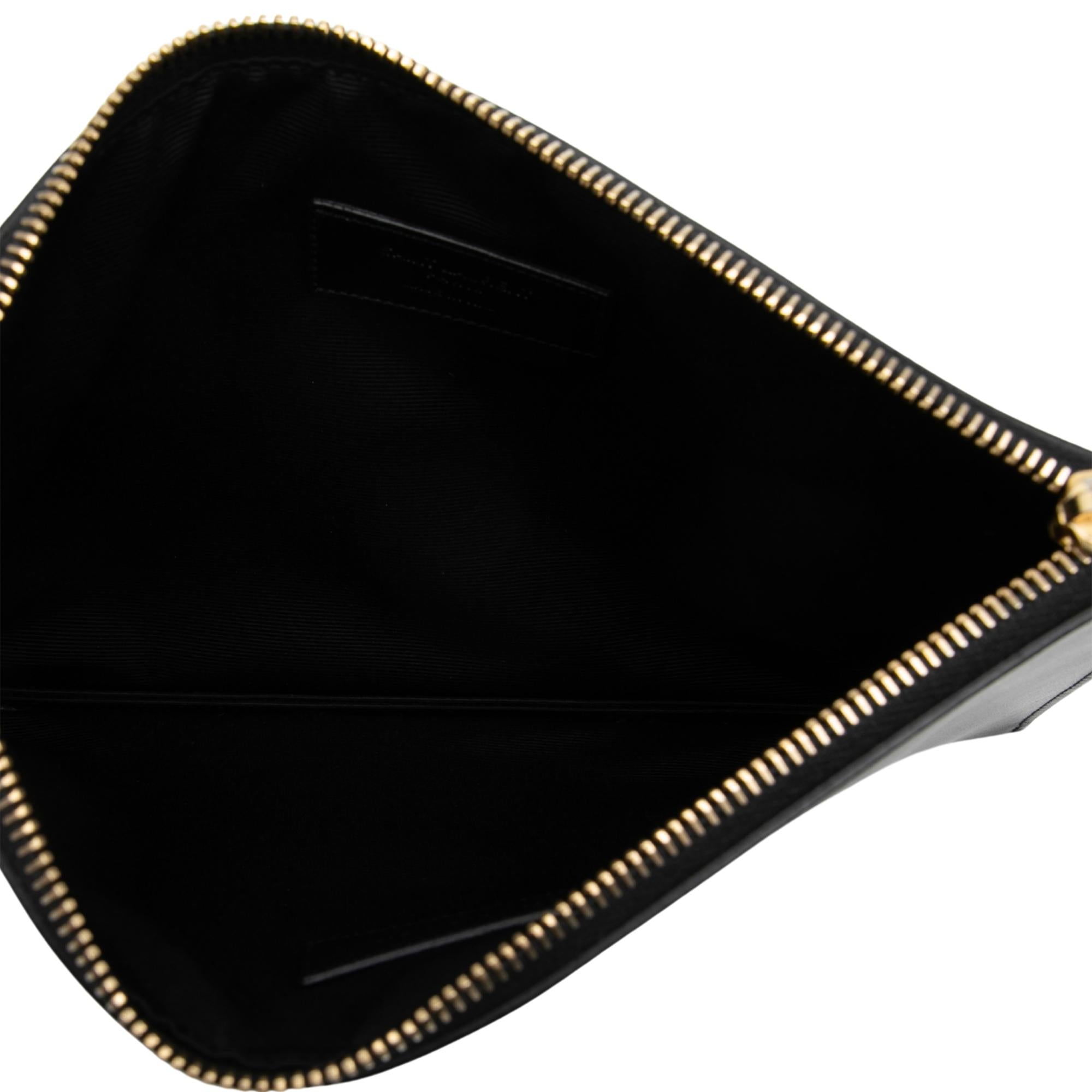 Saint Laurent Leather Zip Clutch