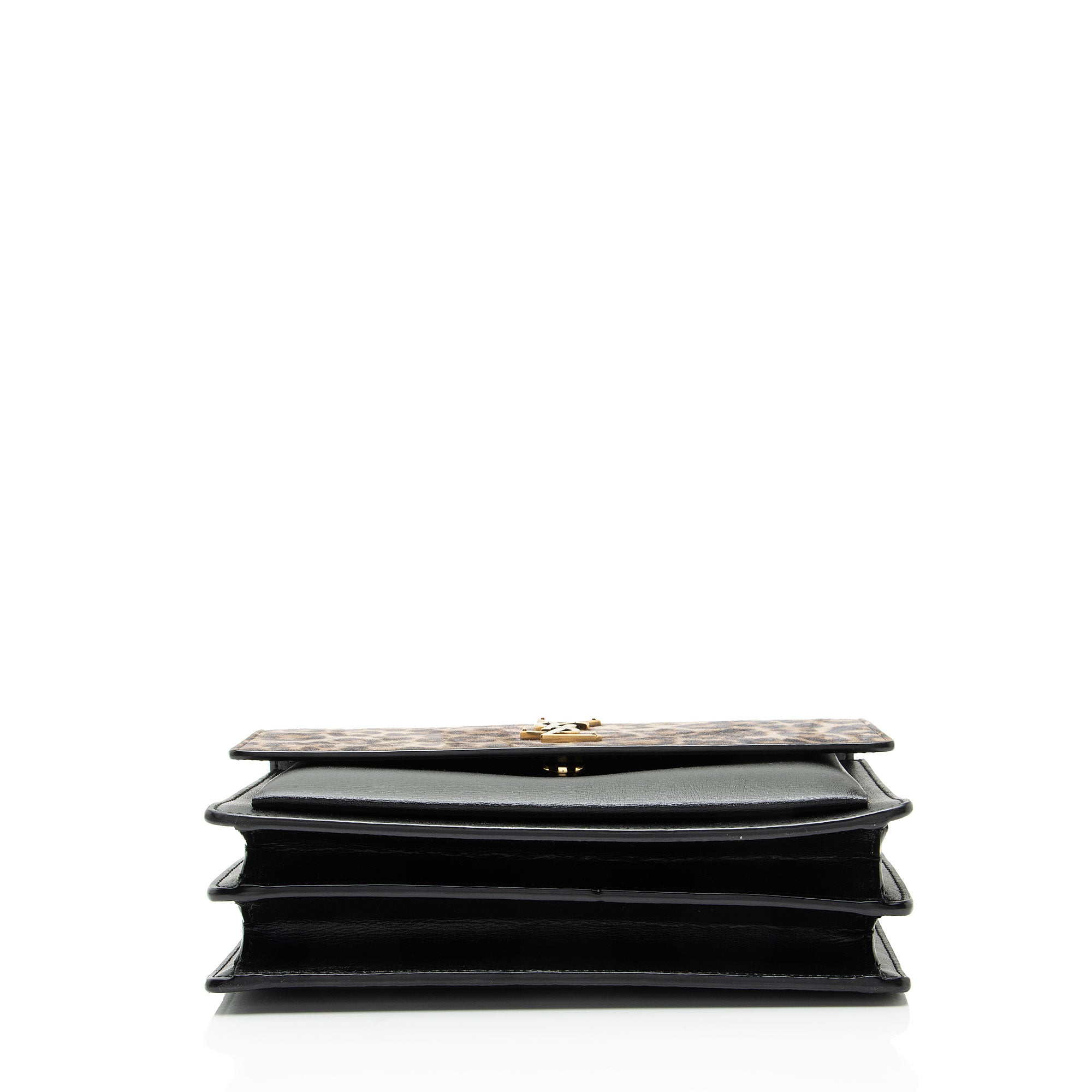 Saint Laurent Leopard Printed Suede Monogram Sunset Medium Shoulder Bag