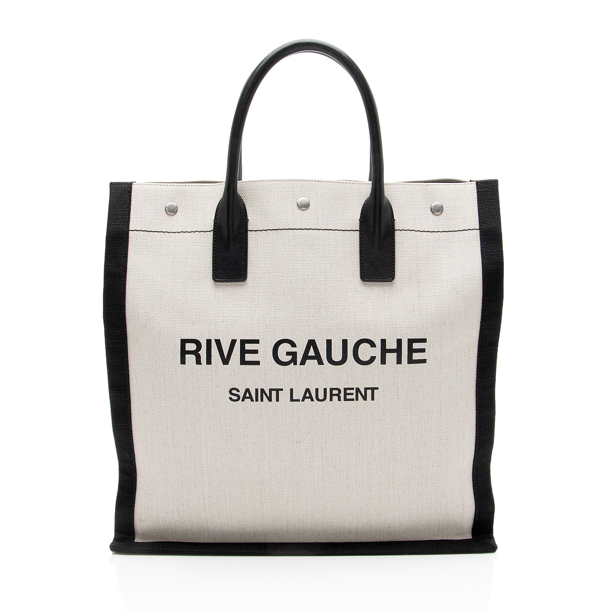 Saint Laurent Linen Calfskin Rive Gauche N/S Tote