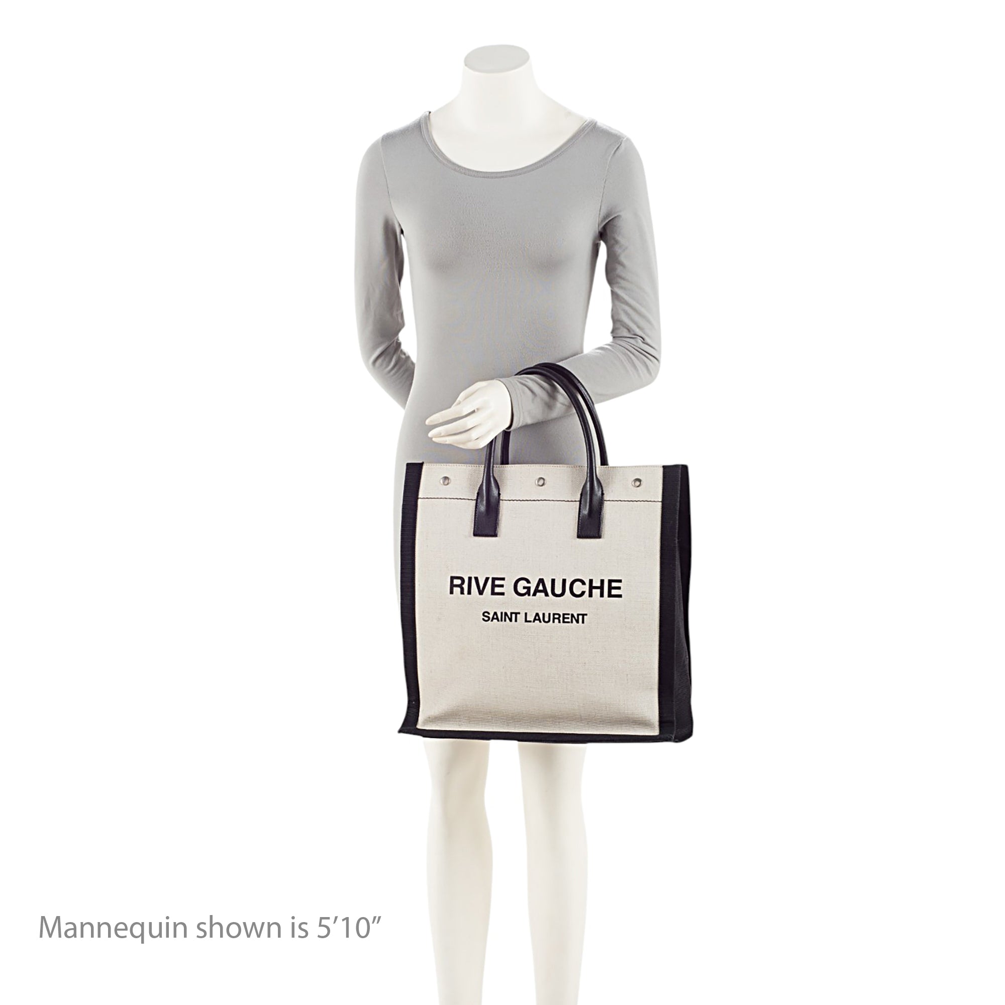 Saint Laurent Linen Calfskin Rive Gauche N/S Tote