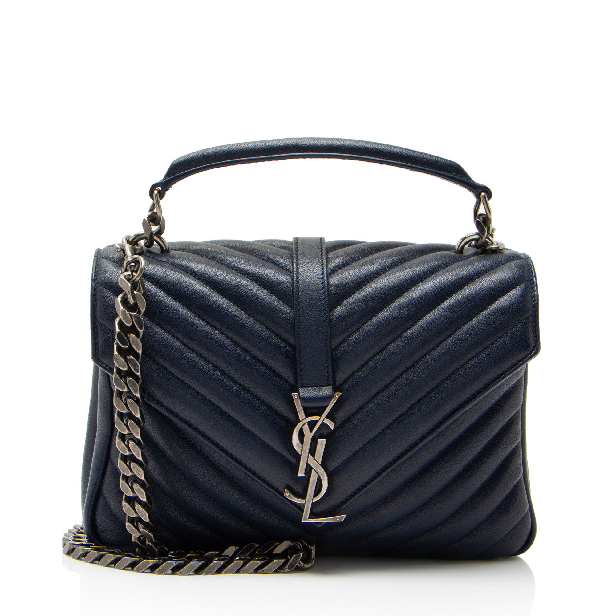 Saint Laurent Matelasse Calfskin Monogram College Medium Shoulder Bag