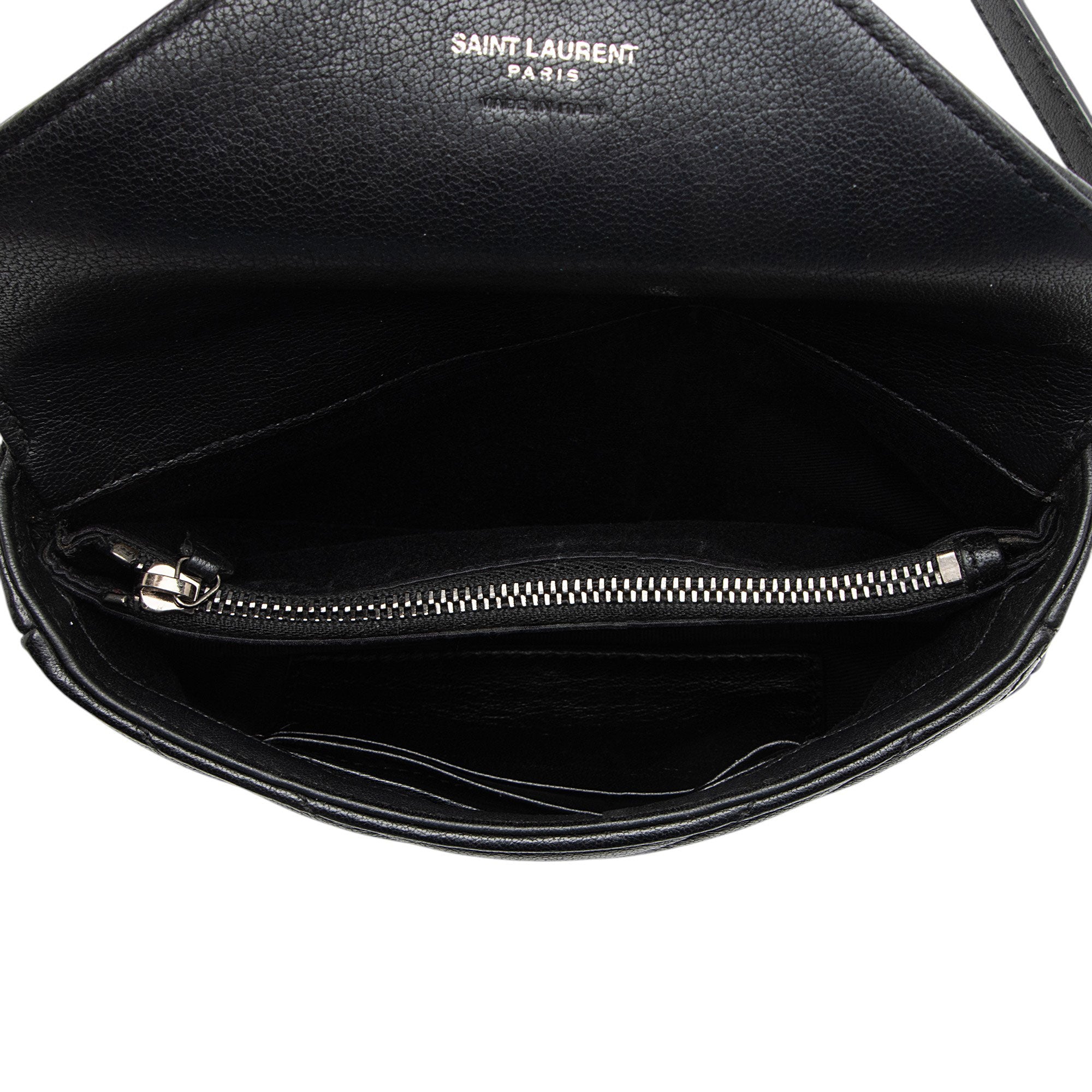 Saint Laurent Matelasse Calfskin Monogram College Mini Shoulder Bag
