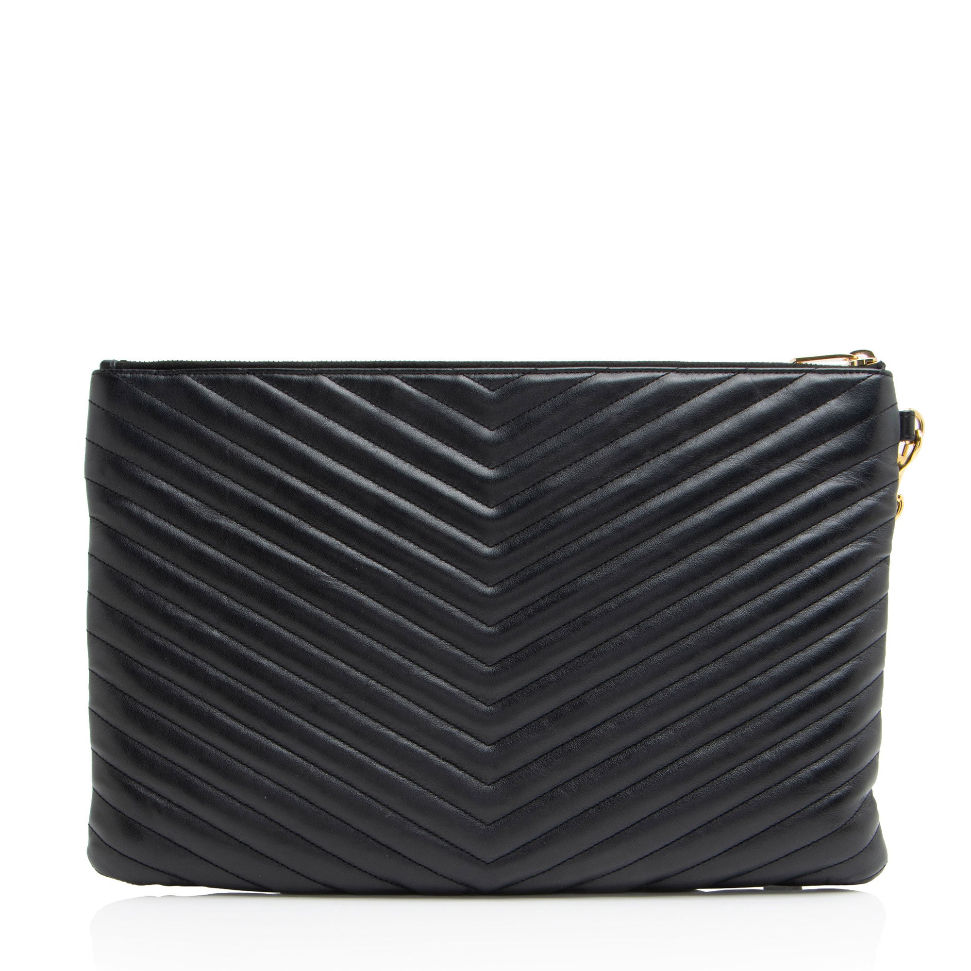 Saint Laurent Matelasse Calfskin Monogram Large Wristlet