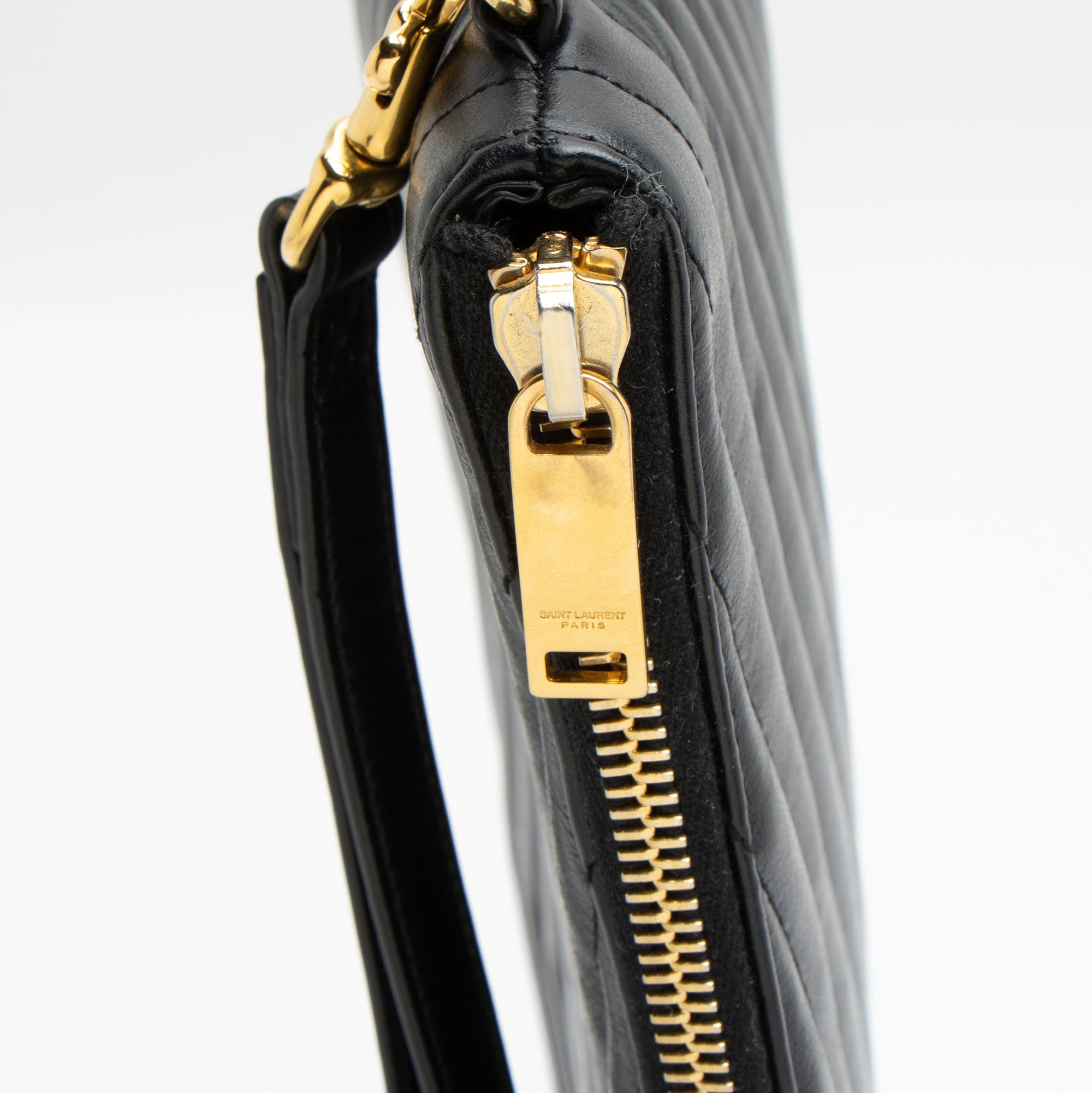 Saint Laurent Matelasse Calfskin Monogram Large Wristlet