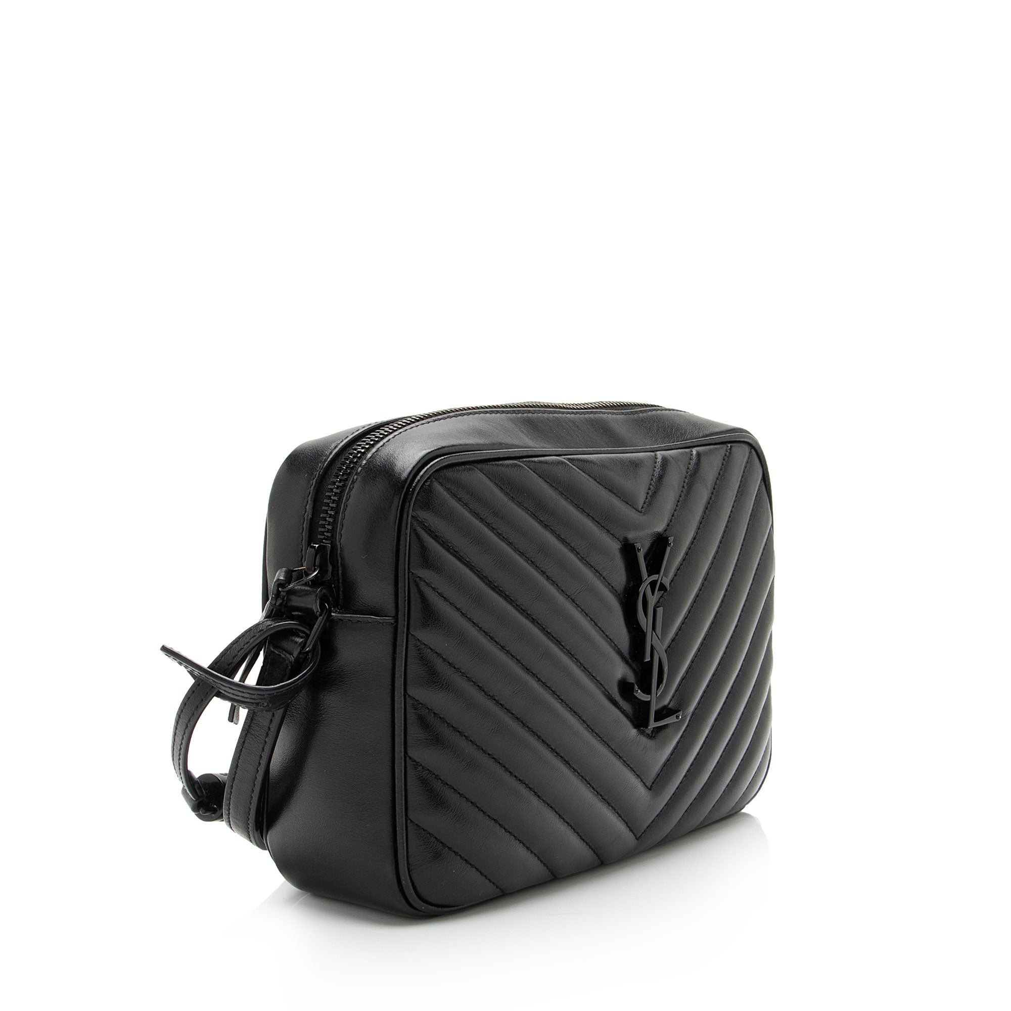Saint Laurent Matelasse Calfskin Monogram Lou Camera Bag (SHF-hlZNvk)