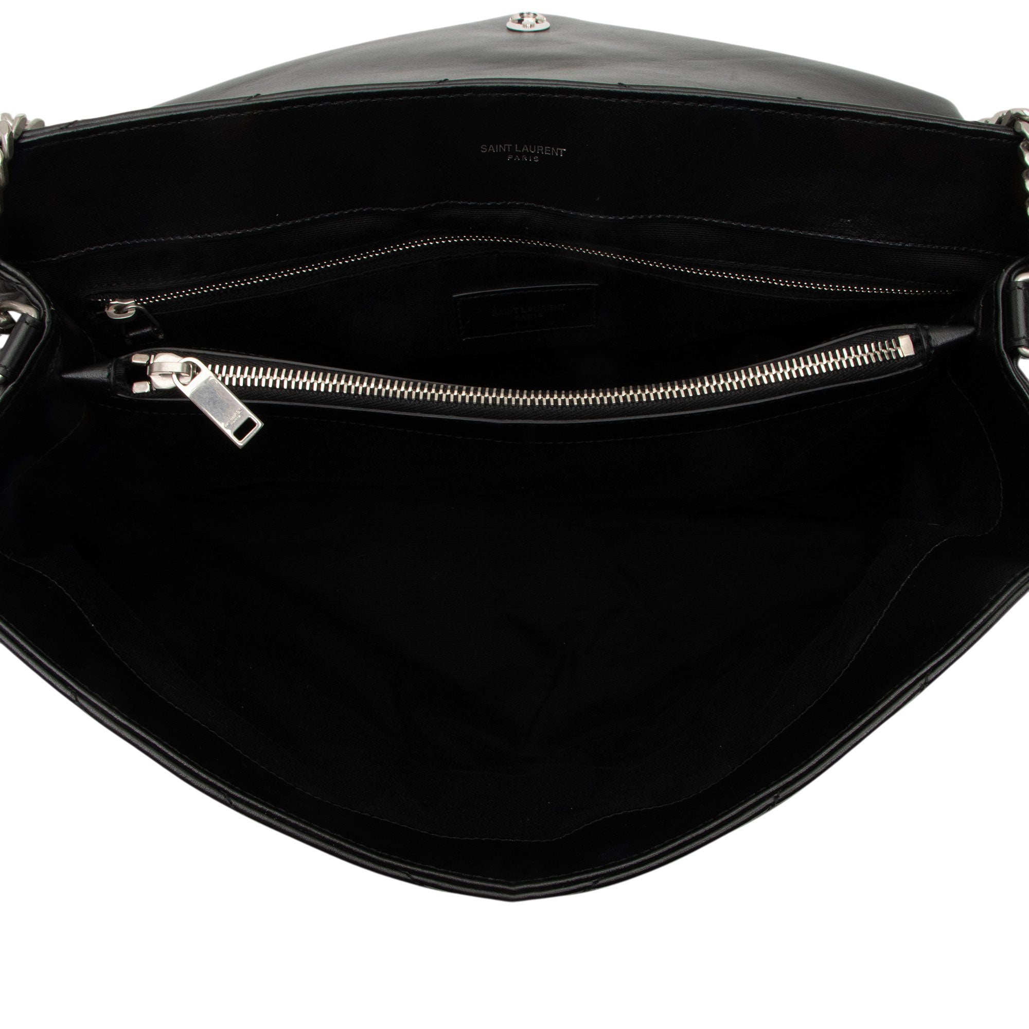 Saint Laurent Matelasse Calfskin Monogram LouLou Chain Large Shoulder Bag