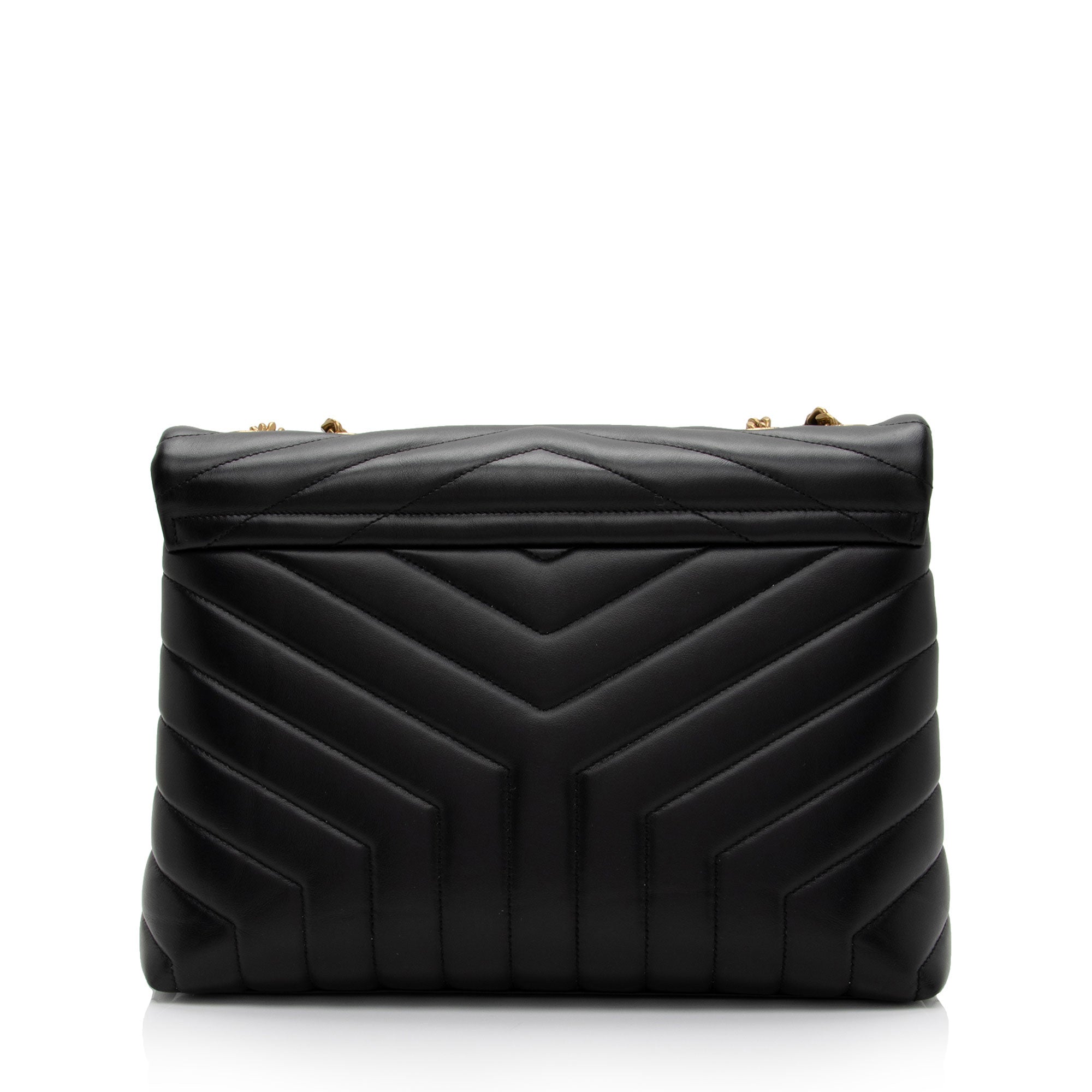 Saint Laurent Matelasse Calfskin Monogram LouLou Chain Medium Shoulder Bag (SHF-uqtKvy)