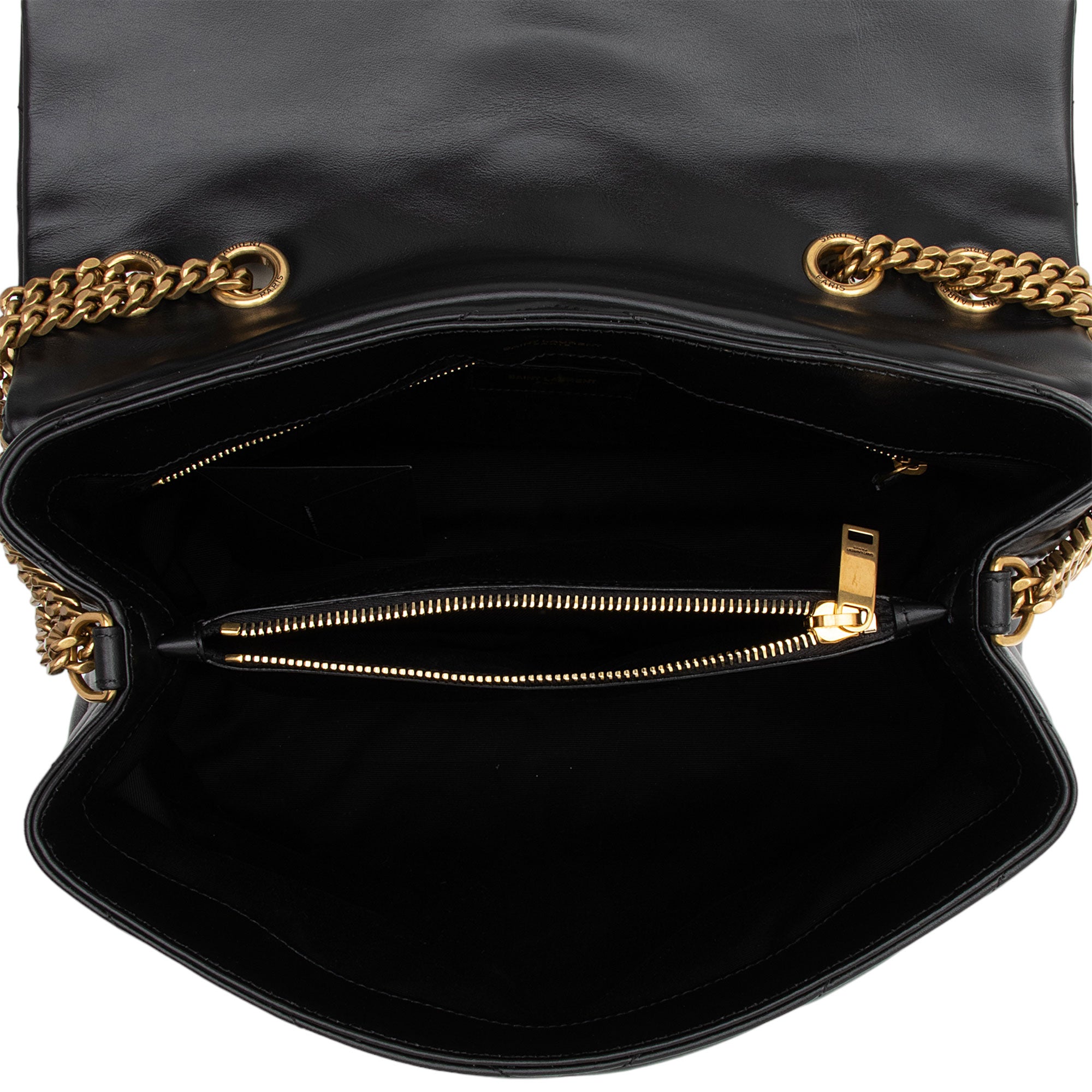 Saint Laurent Matelasse Calfskin Monogram LouLou Chain Medium Shoulder Bag (SHF-uqtKvy)