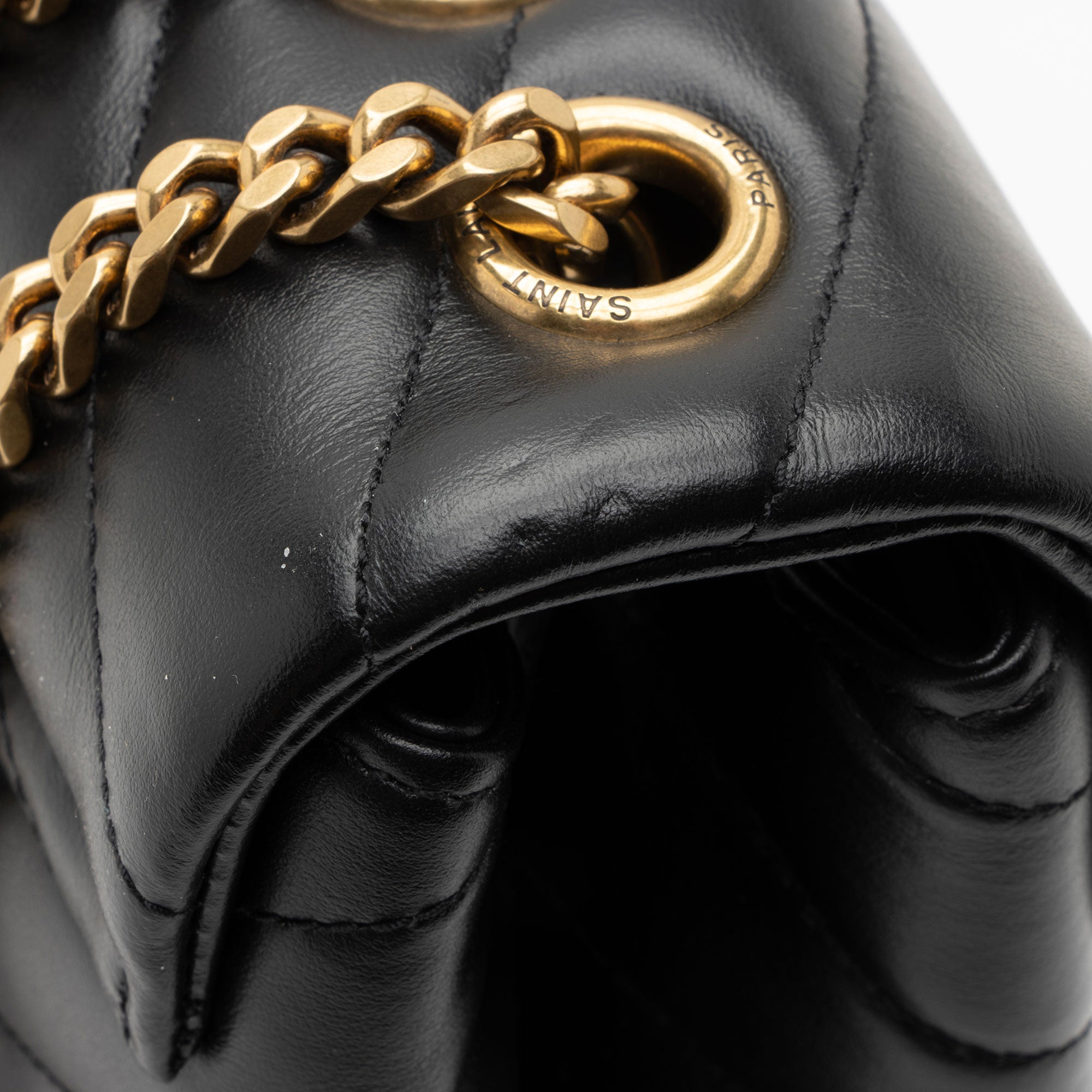 Saint Laurent Matelasse Calfskin Monogram LouLou Chain Medium Shoulder Bag (SHF-ksqMxY)