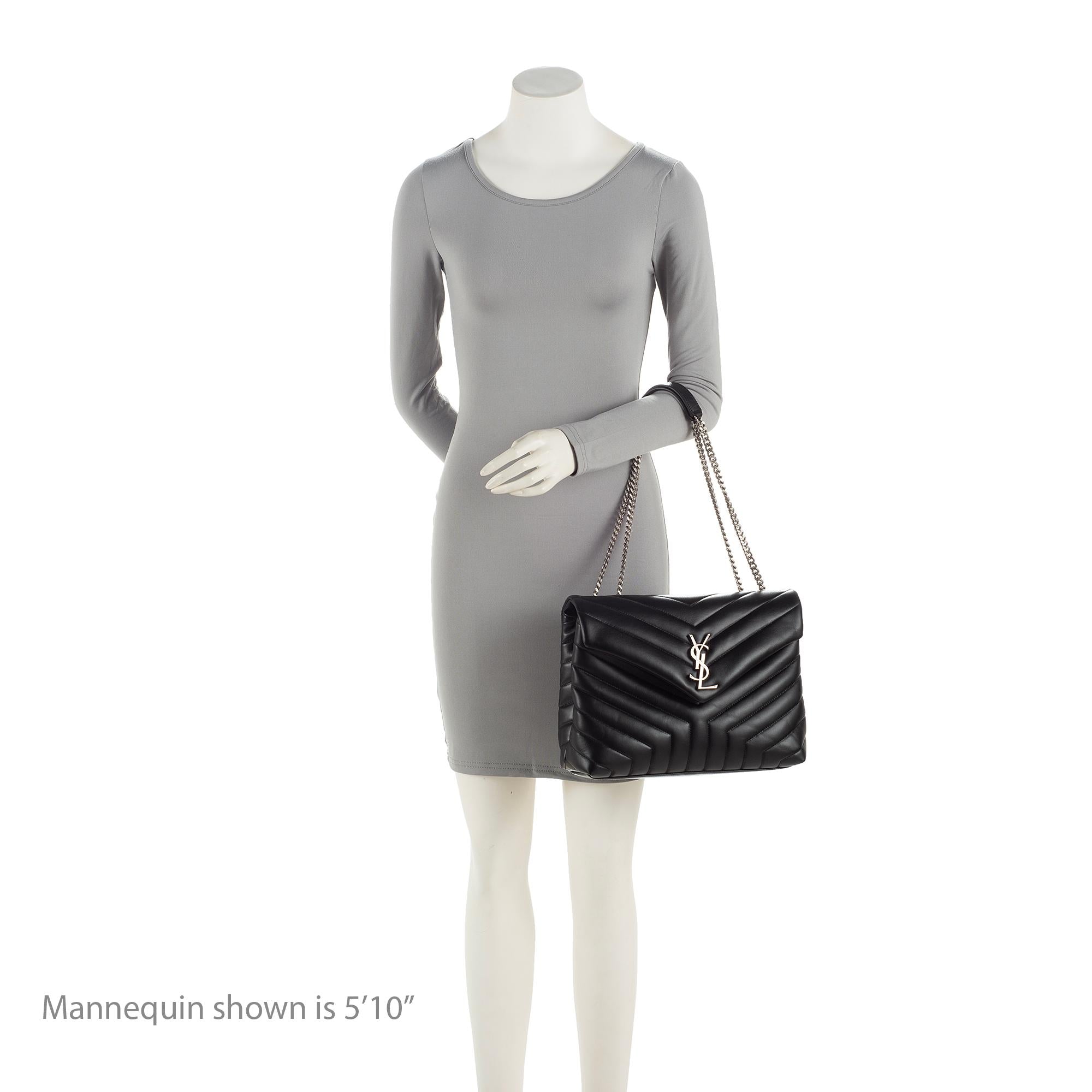 Saint Laurent Matelasse Calfskin Monogram LouLou Chain Medium Shoulder Bag (SHF-nVNU3H)