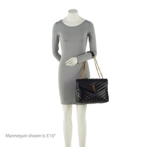Saint Laurent Matelasse Calfskin Monogram LouLou Chain Medium Shoulder Bag (SHF-m6cEGy)
