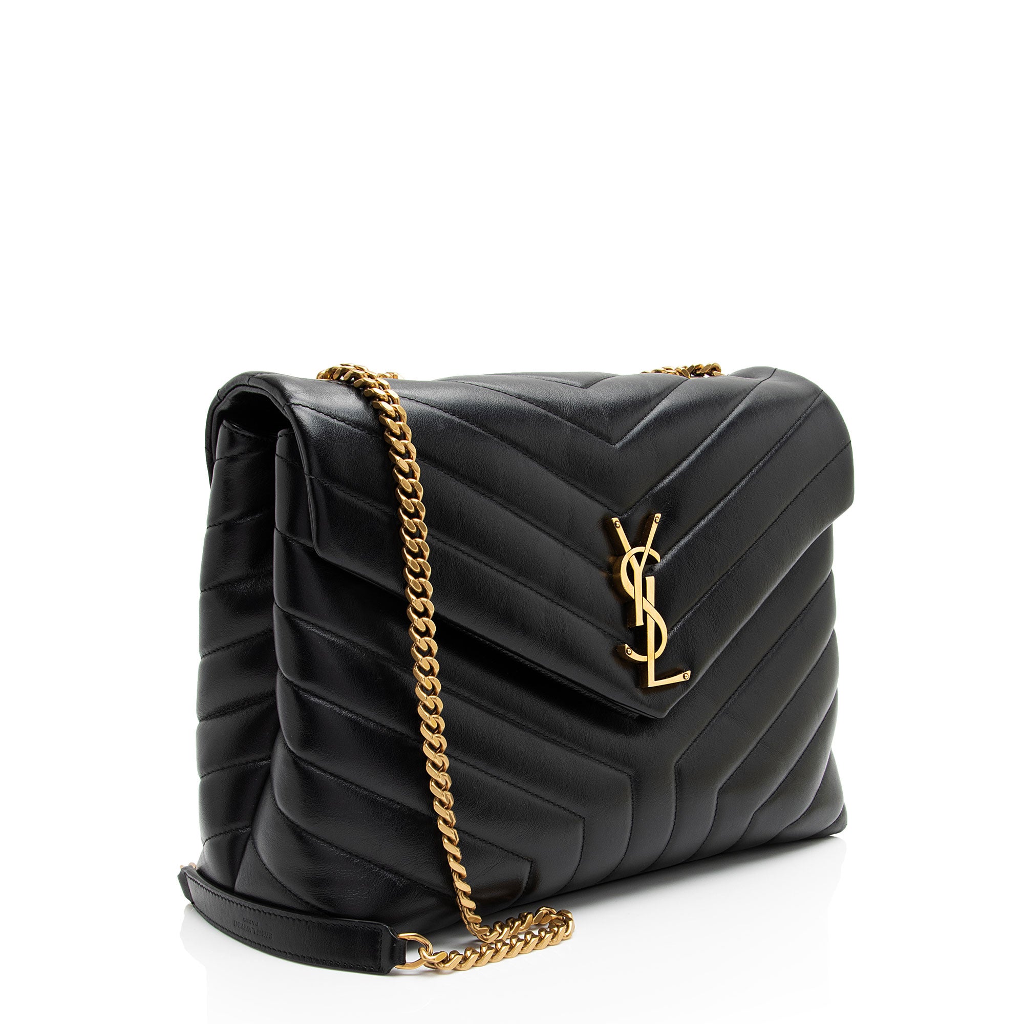 Saint Laurent Matelasse Calfskin Monogram LouLou Chain Medium Shoulder Bag (SHF-m6cEGy)