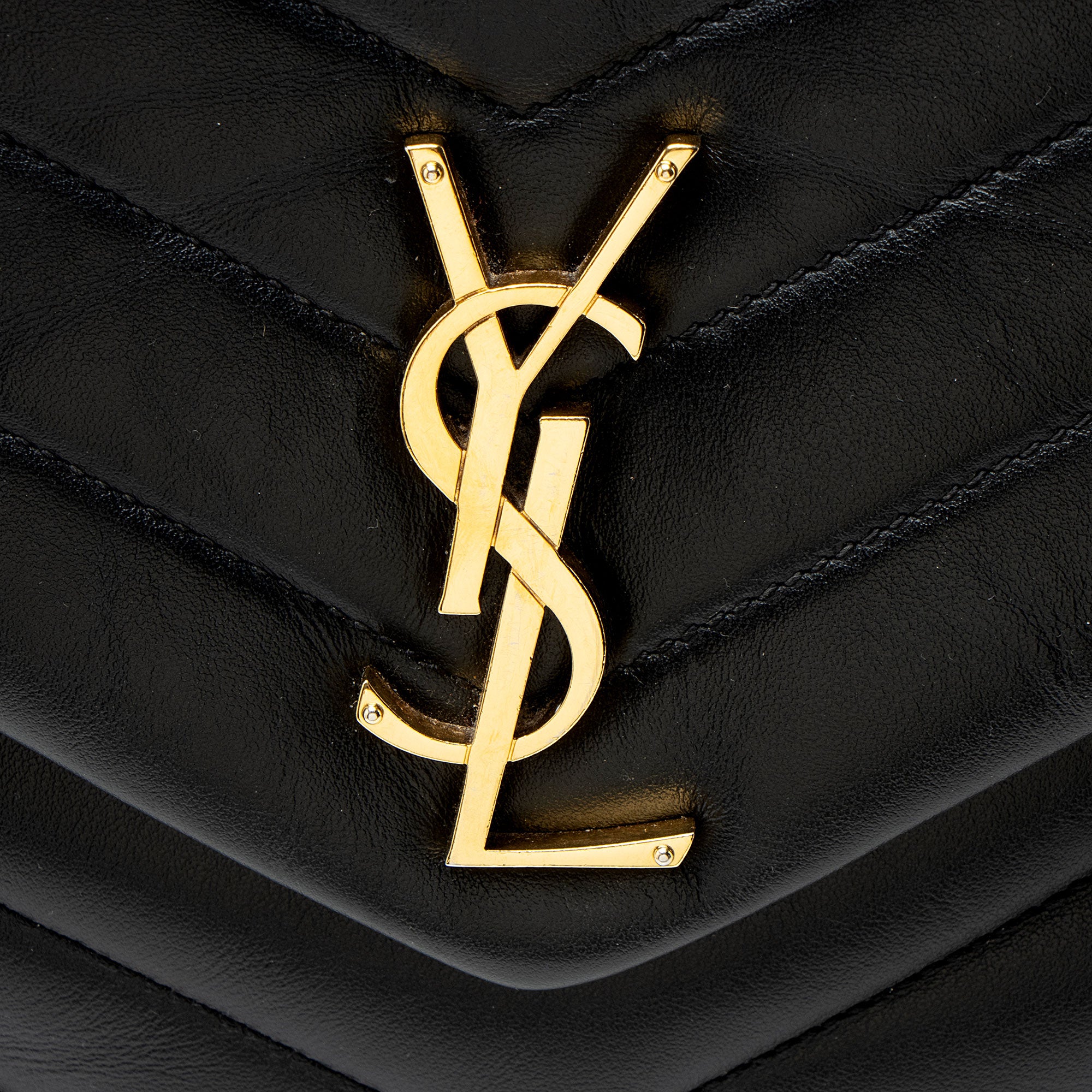 Saint Laurent Matelasse Calfskin Monogram LouLou Chain Medium Shoulder Bag