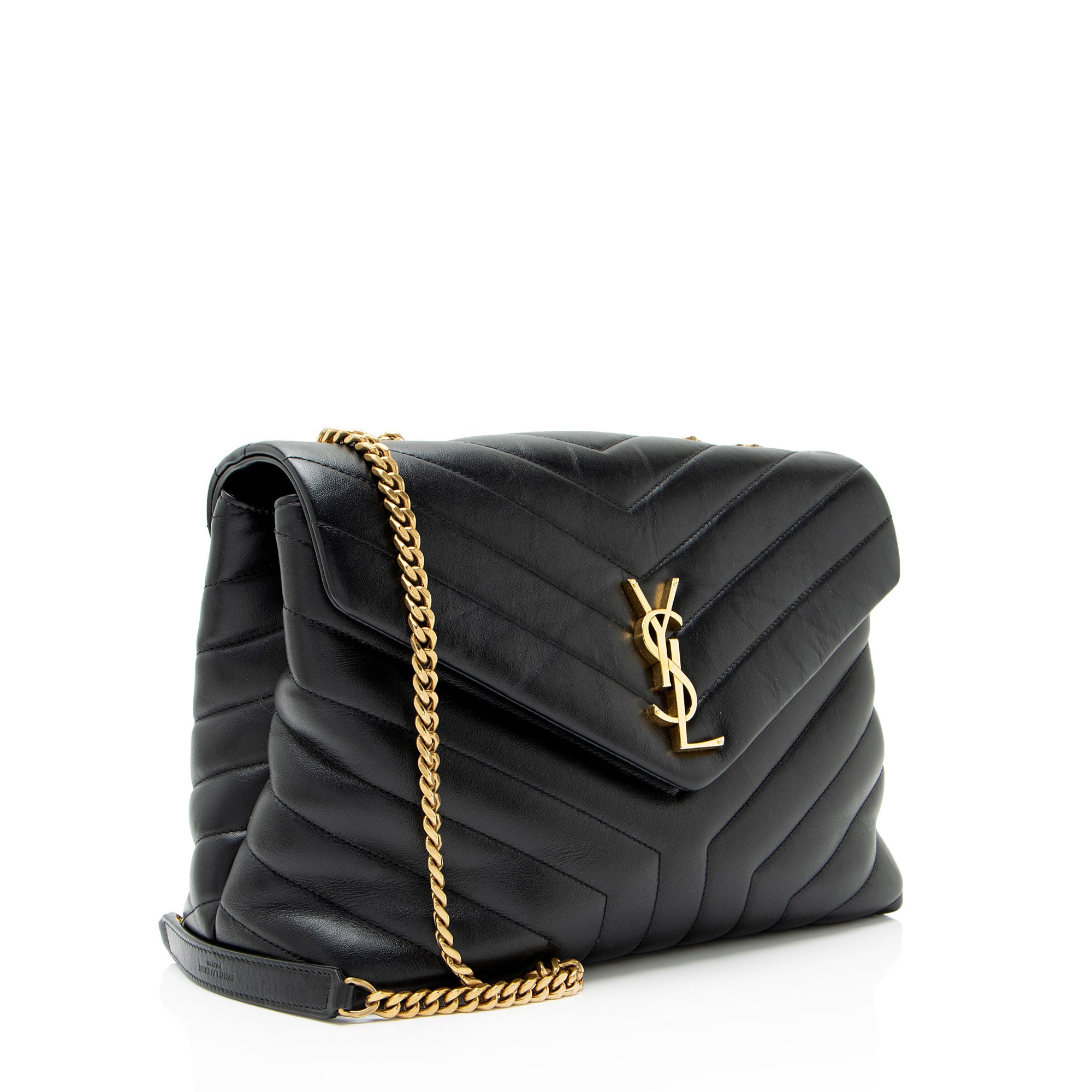 Saint Laurent Matelasse Calfskin Monogram LouLou Chain Medium Shoulder Bag