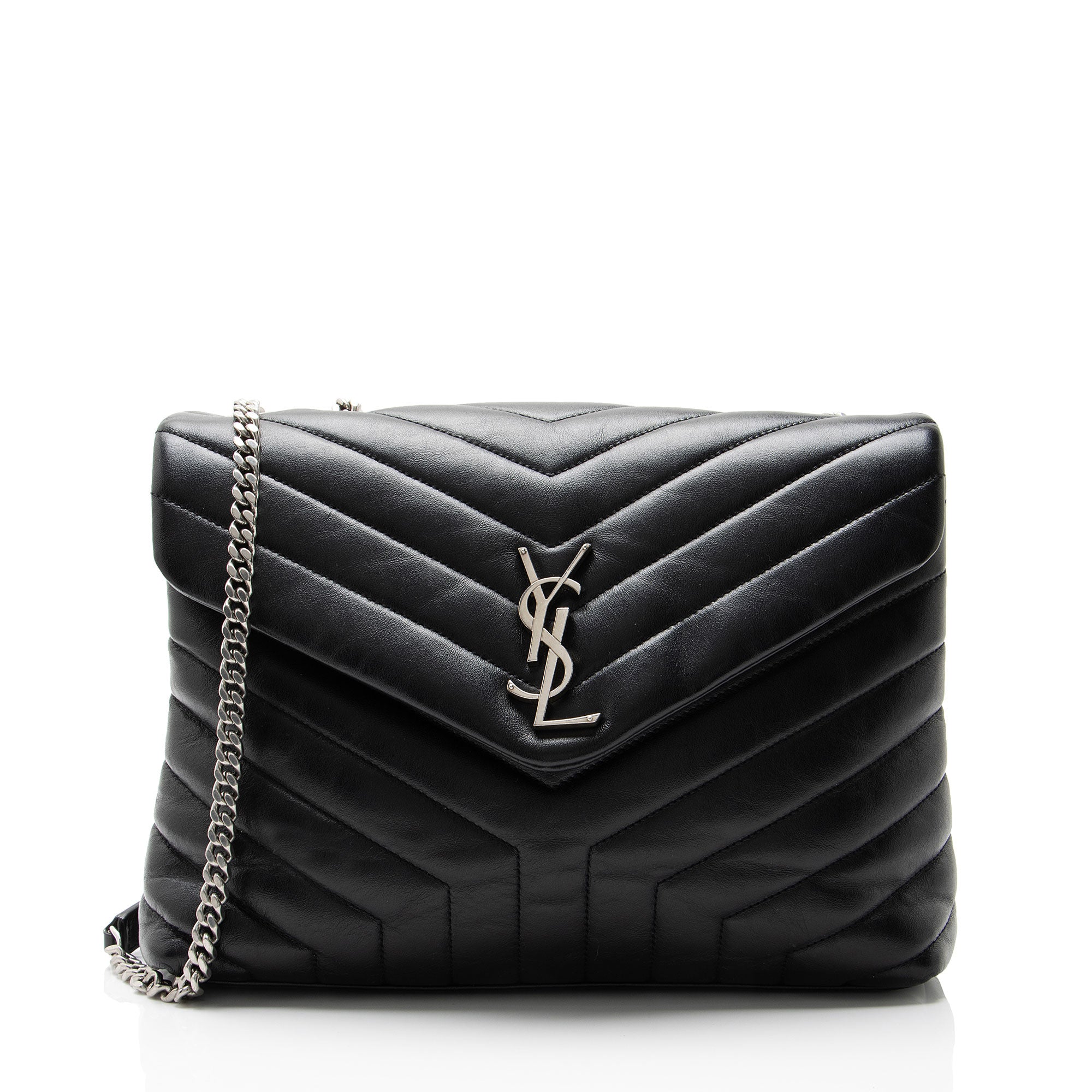 Saint Laurent Matelasse Calfskin Monogram LouLou Chain Medium Shoulder Bag